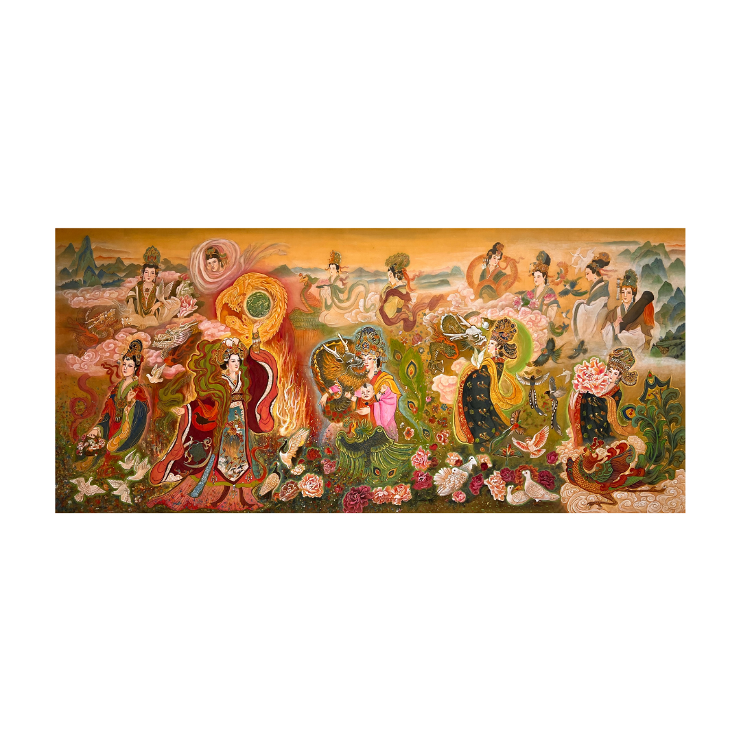 Northern Song Early Period Empresses, Fine Art Print, Chinese Watercolor, Silk Art, Successful Era, Golden Painting