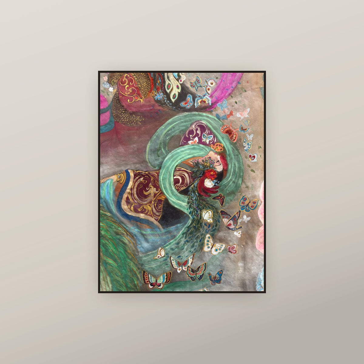 He Fani (Empress Muzhang) — shown framed on a wall
