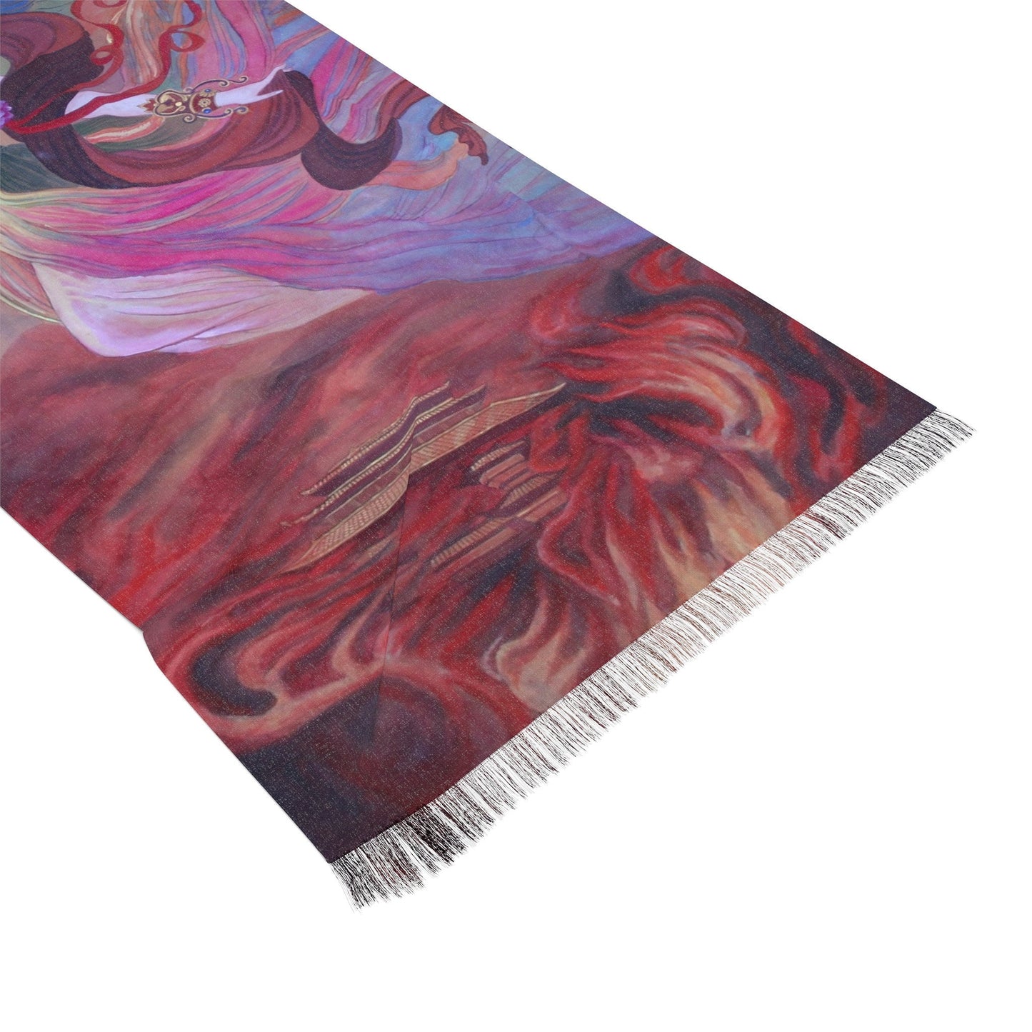 The Fate Light Scarf featuring Empress Wang, water color painting, women fashion scarf, Chinese New Year gift