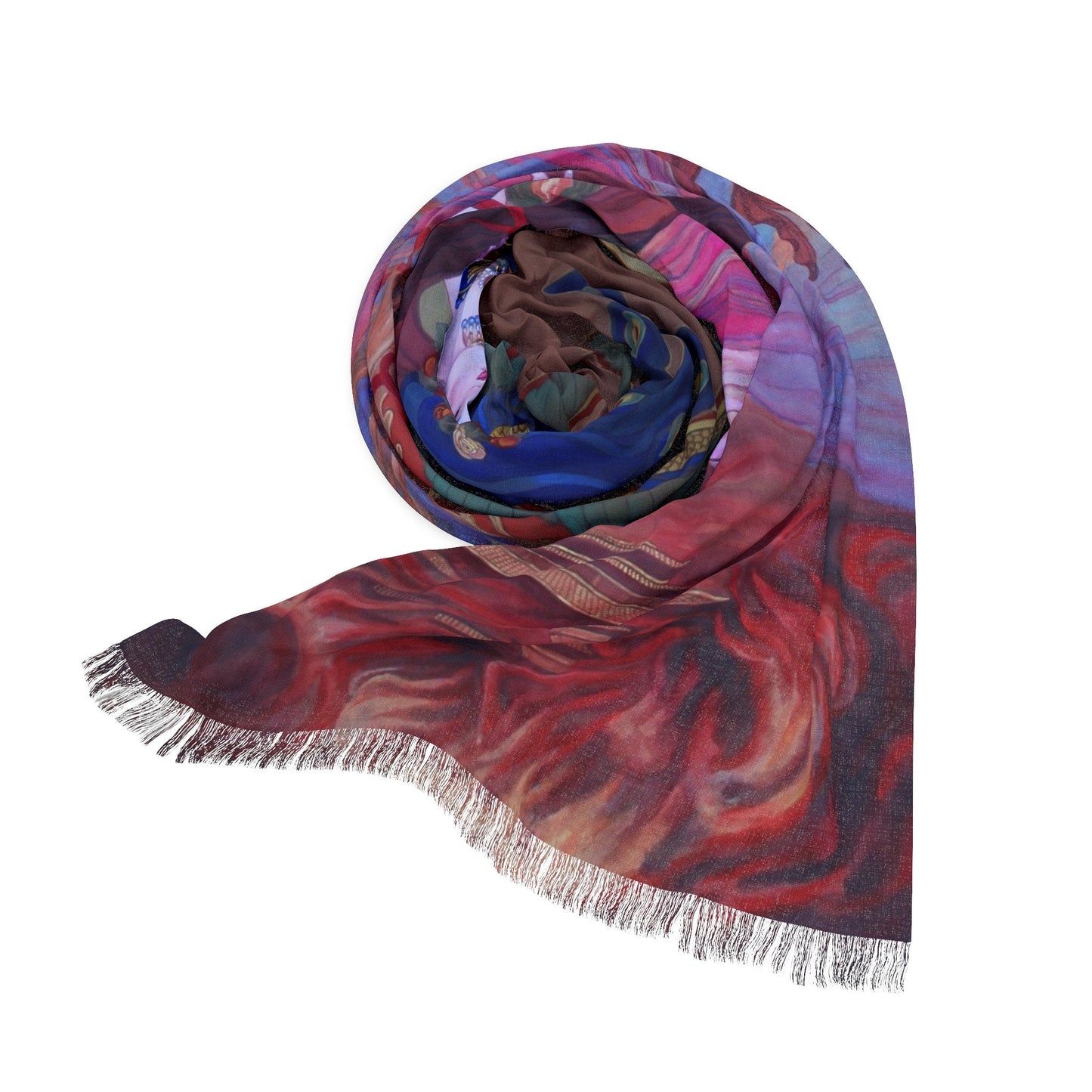 The Fate Light Scarf featuring Empress Wang, water color painting, women fashion scarf, Chinese New Year gift