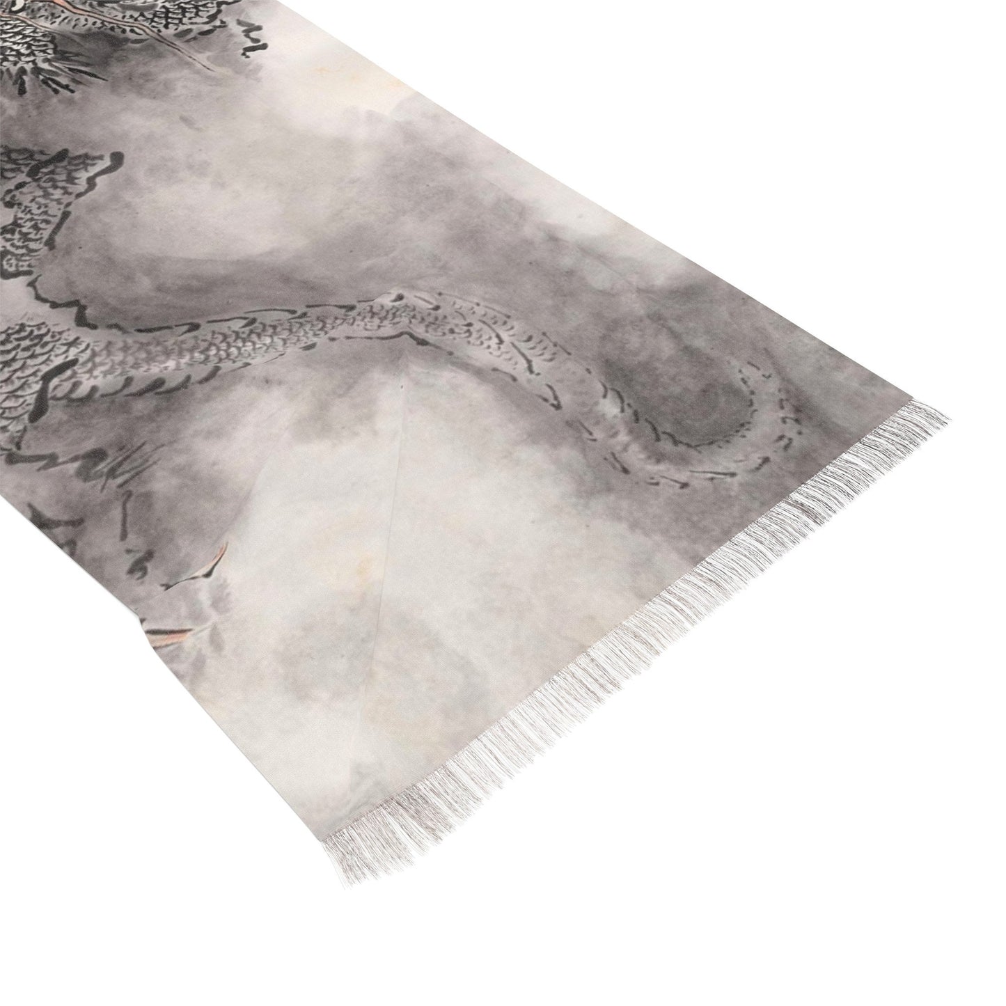 Cloud Dragon Light Scarf, water color painting on silk, Women fashion scarves, Chinese New Year gift, Unique cultural gift
