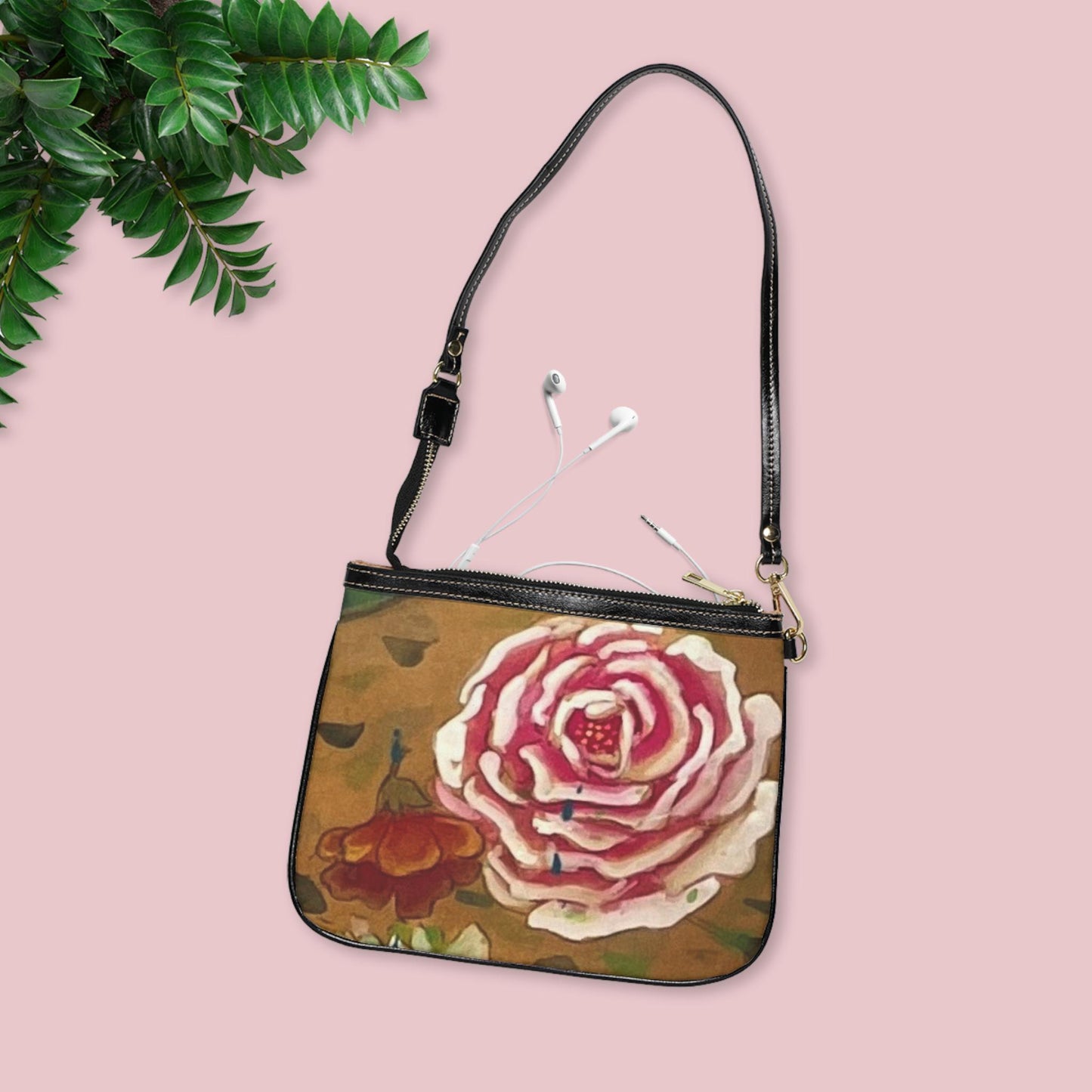 Small Shoulder Bag | Peony and Water Lily | Water color painting design by artist Xiang Li | Lunar New Year gift