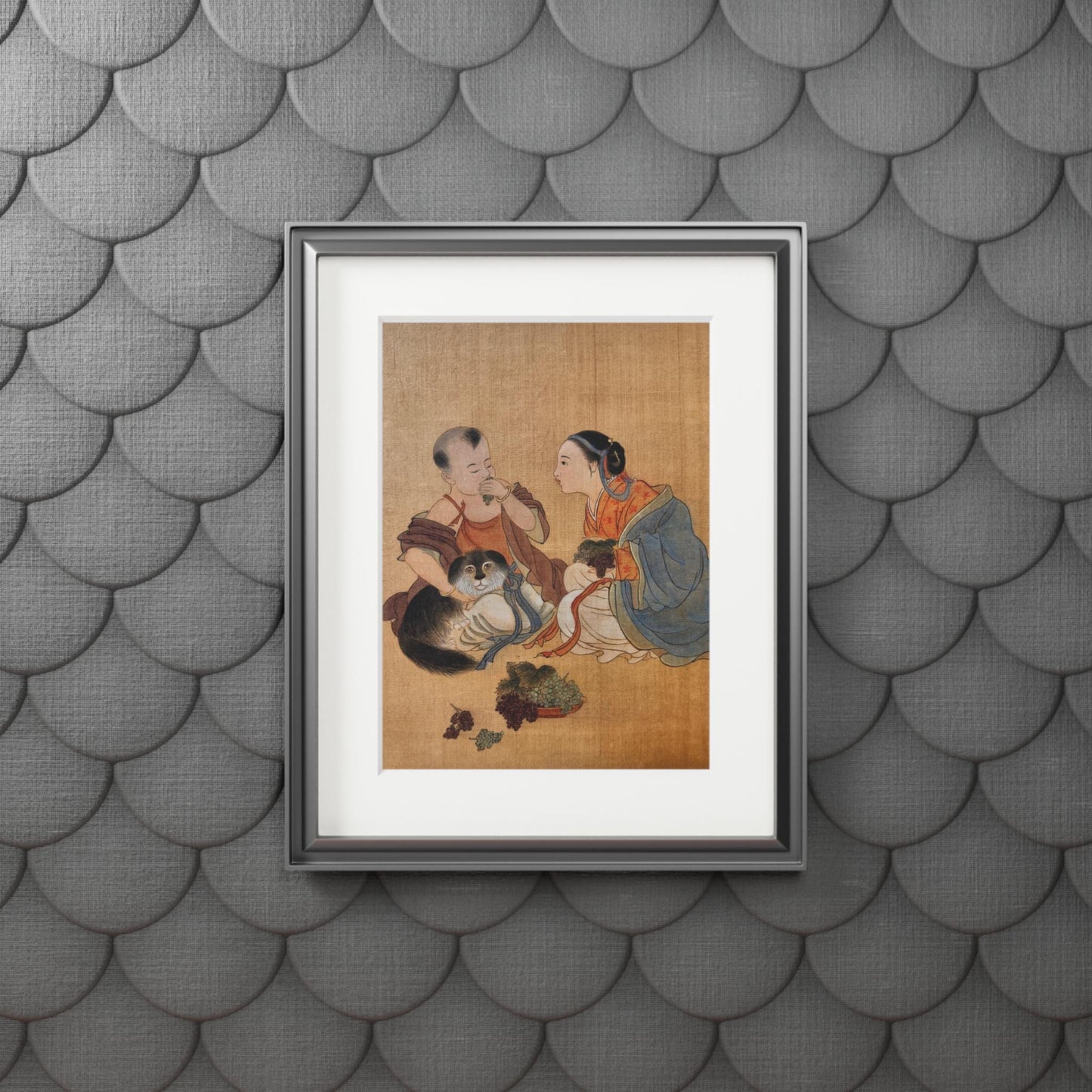 Fine Art Prints, Song Dynasty Painting by Xiang Li, Lunar New Year Gift, Chinese Watercolor, Passepartout Frame