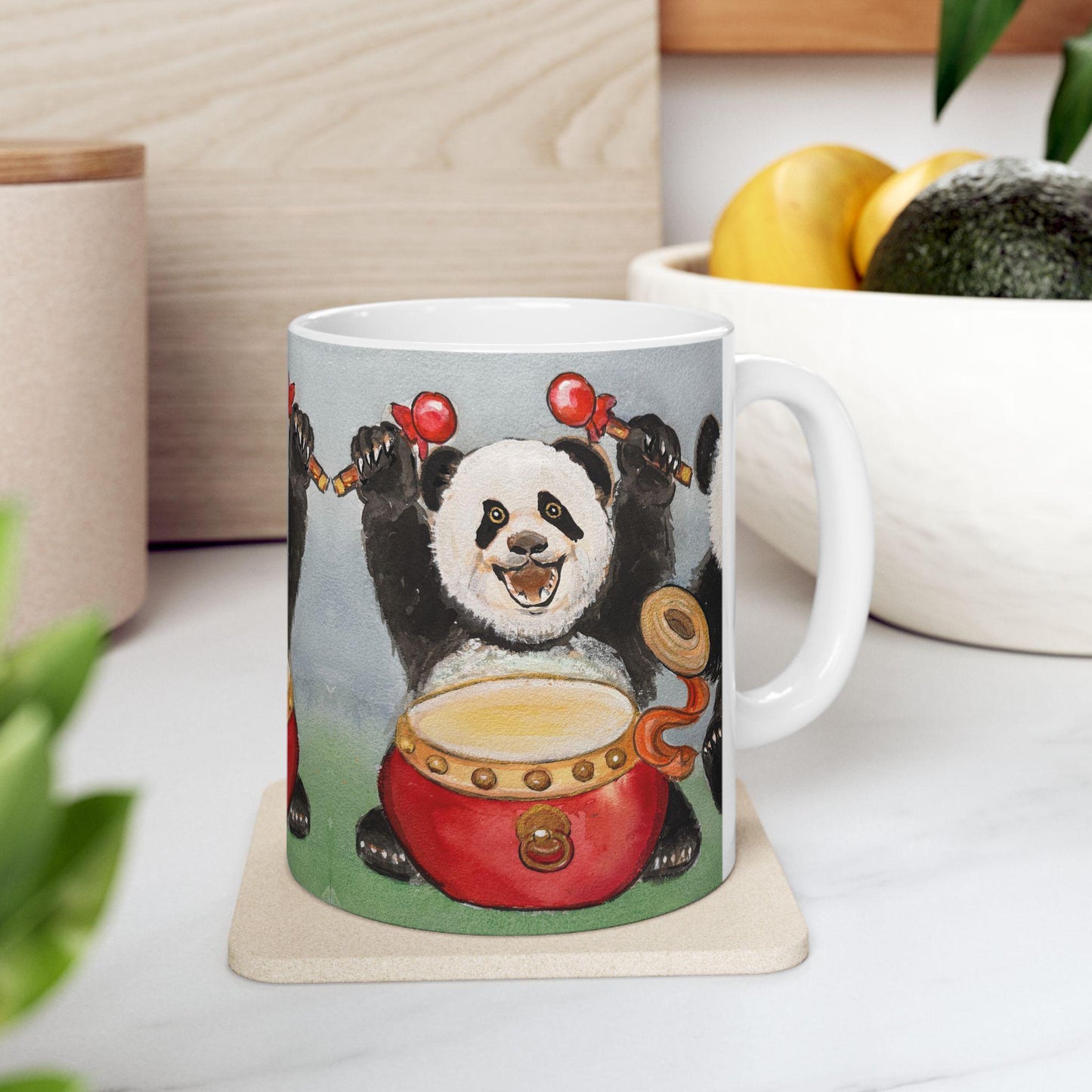 Panda Parade Ceramic Mug | Adorable Animal Coffee Cup, Cute Gift for Animal Lovers, Fun Kitchen Decor, Birthday, Holiday