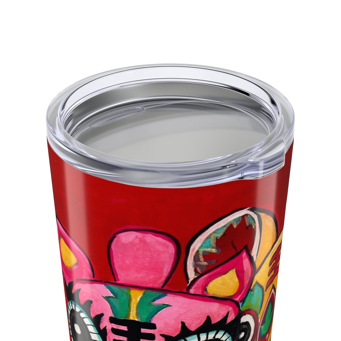 Chinese Lion Dance Cats Tumbler 20oz | Red Lucky Foo Dogs Design