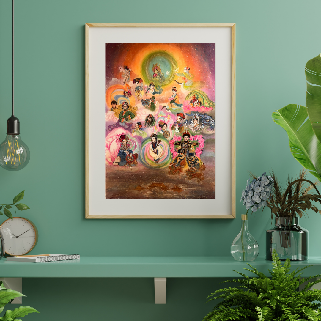 Qing Dynasty empresses, Fine Art Print, First Female Emperor, Chinese watercolor on silk, Empresses, Queens, Gift for Her (Copy)