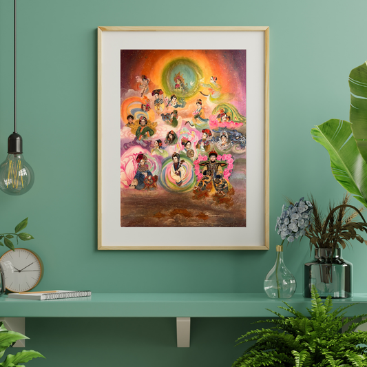 Qing Dynasty empresses, Fine Art Print, First Female Emperor, Chinese watercolor on silk, Empresses, Queens, Gift for Her (Copy)