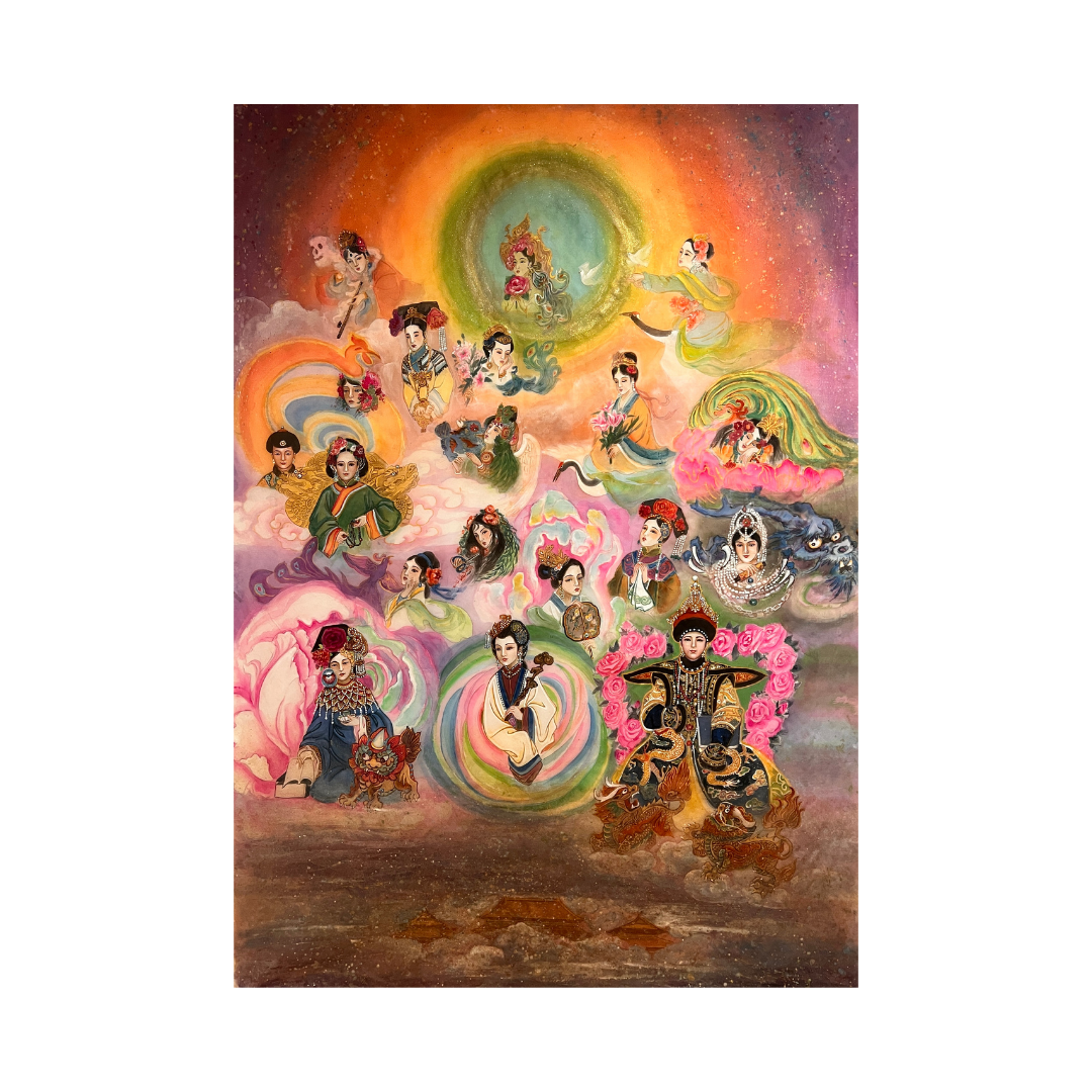 Qing Dynasty empresses, Fine Art Print, First Female Emperor, Chinese watercolor on silk, Empresses, Queens, Gift for Her (Copy)