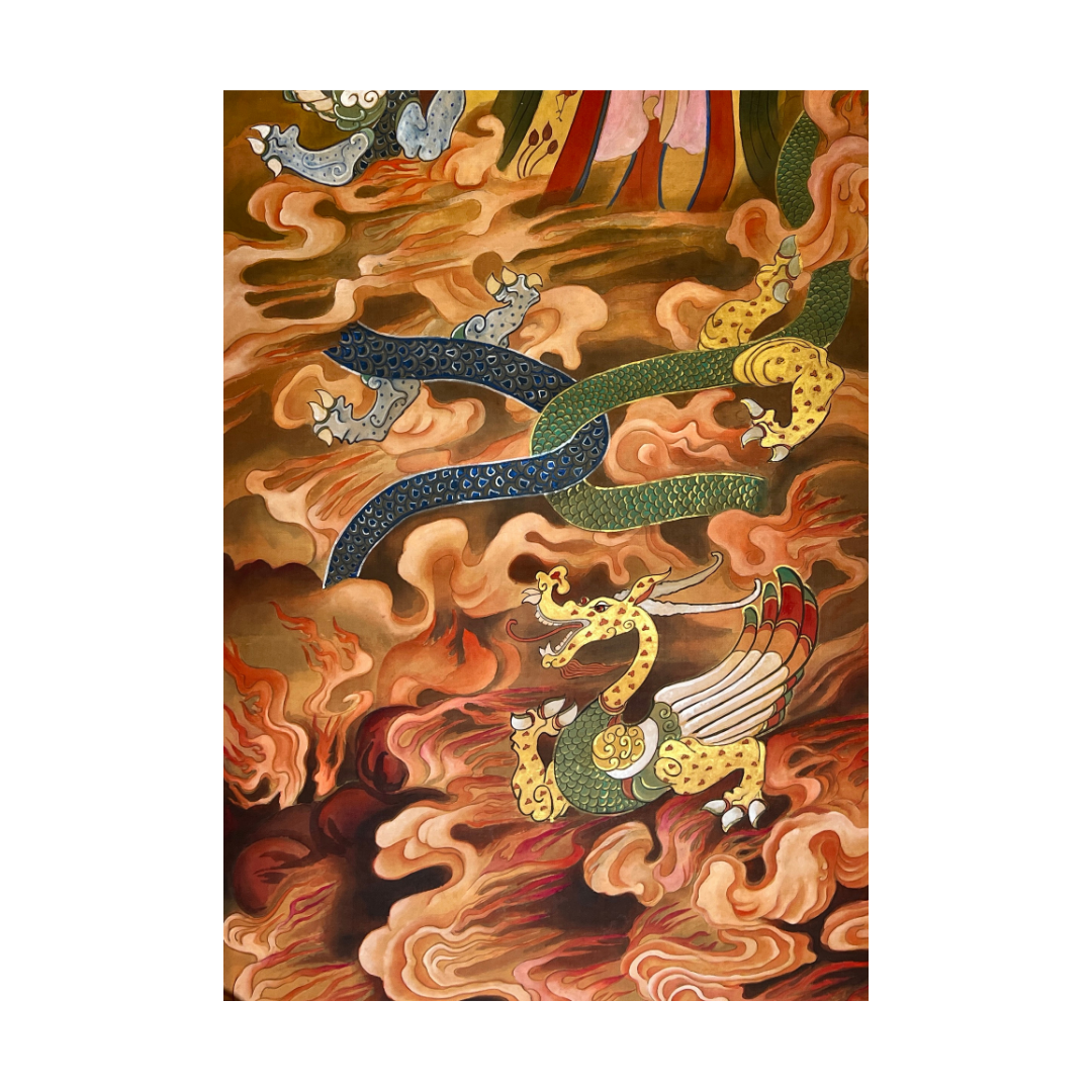 Dragon and Fire, Fine Art Print, Strength and Power, Chinese Watercolor, Animal Print, AAPI, Asian Gift, Asian Holiday, Chinese New Year