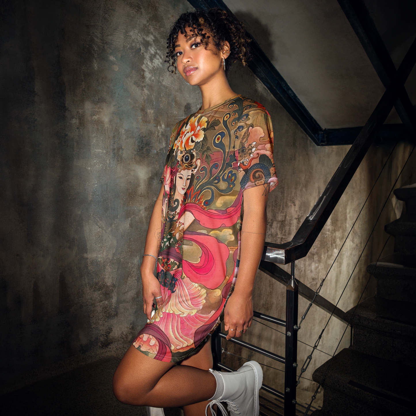 Empress Luo Shen (Darker Print) T-shirt dress