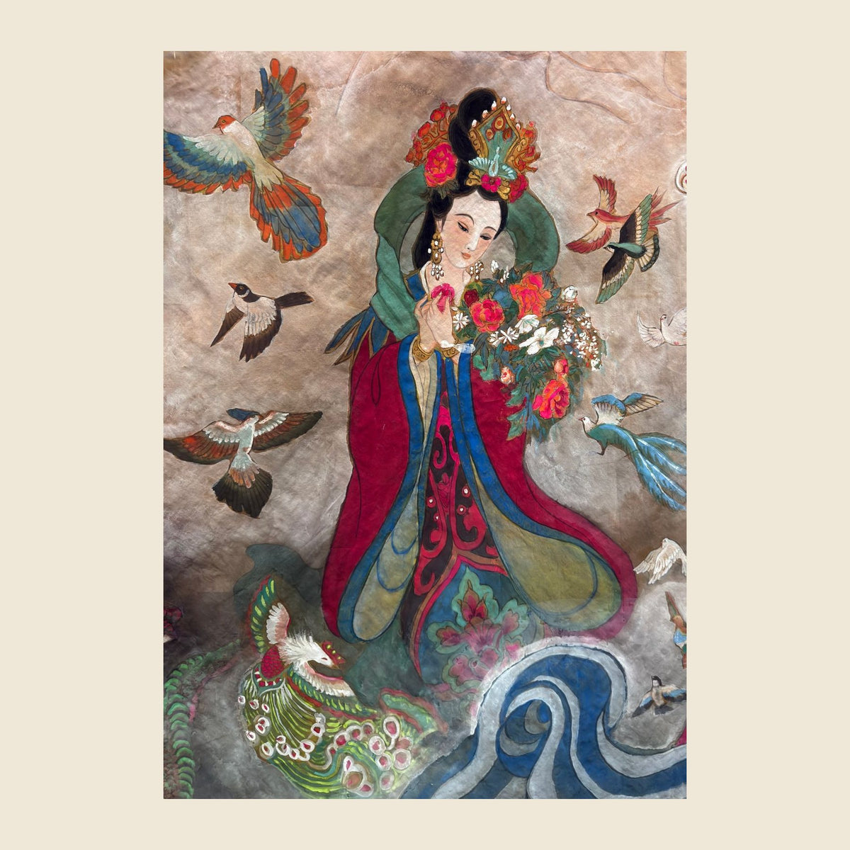 Du Lingyang (Empress Chengong) — silk portrait by Xiang Li