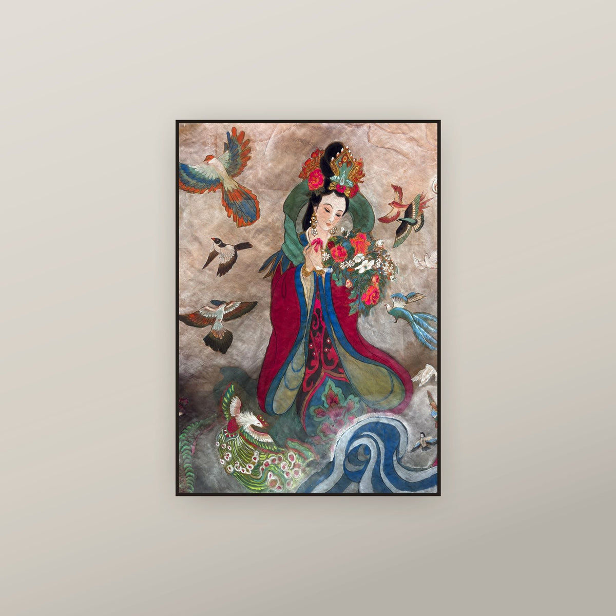 Du Lingyang (Empress Chengong) — shown framed on a wall