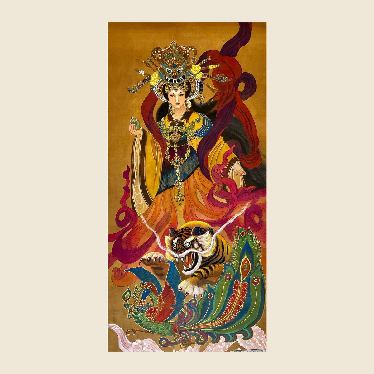 Empress Dou — silk portrait by Xiang Li