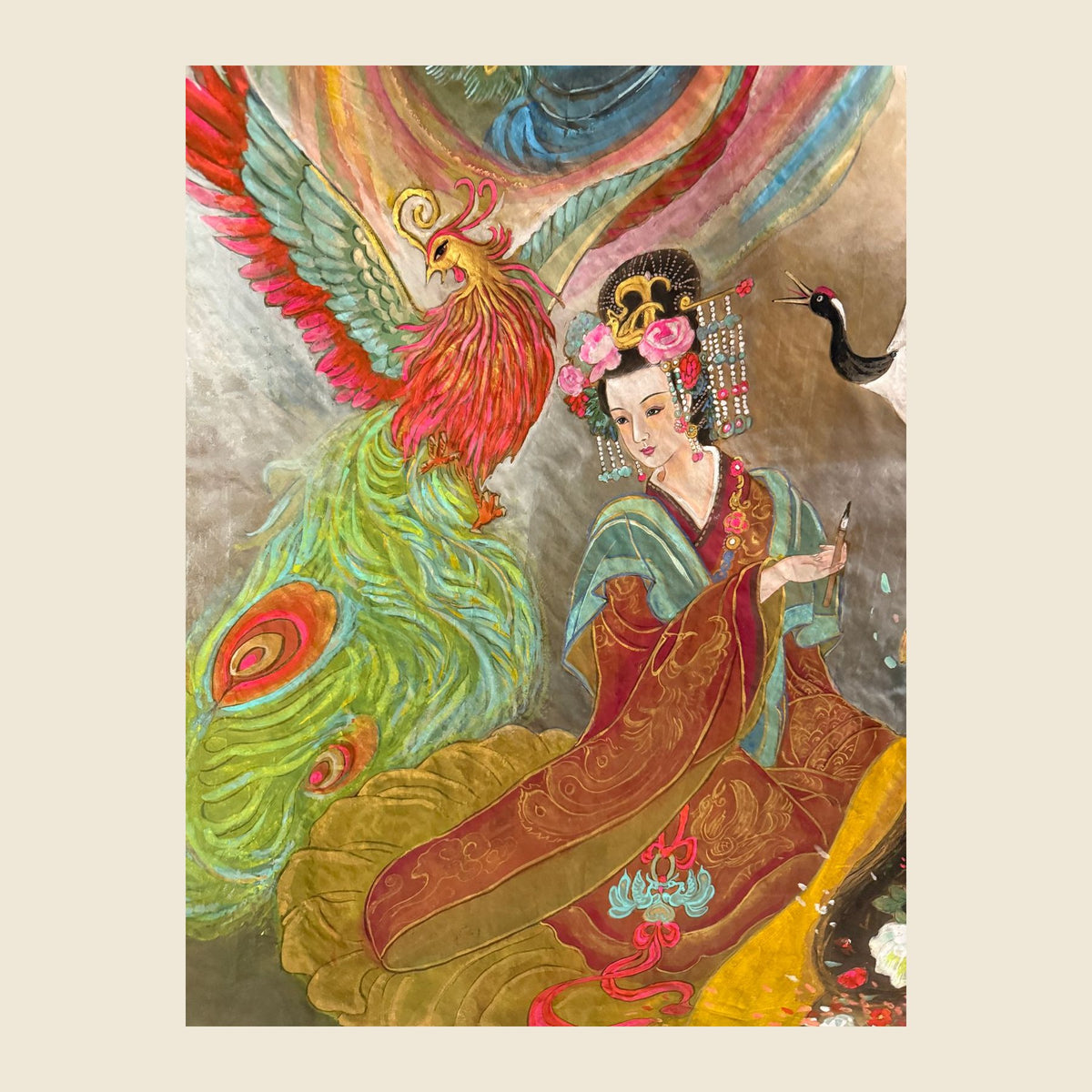Empress Anxi — silk portrait by Xiang Li