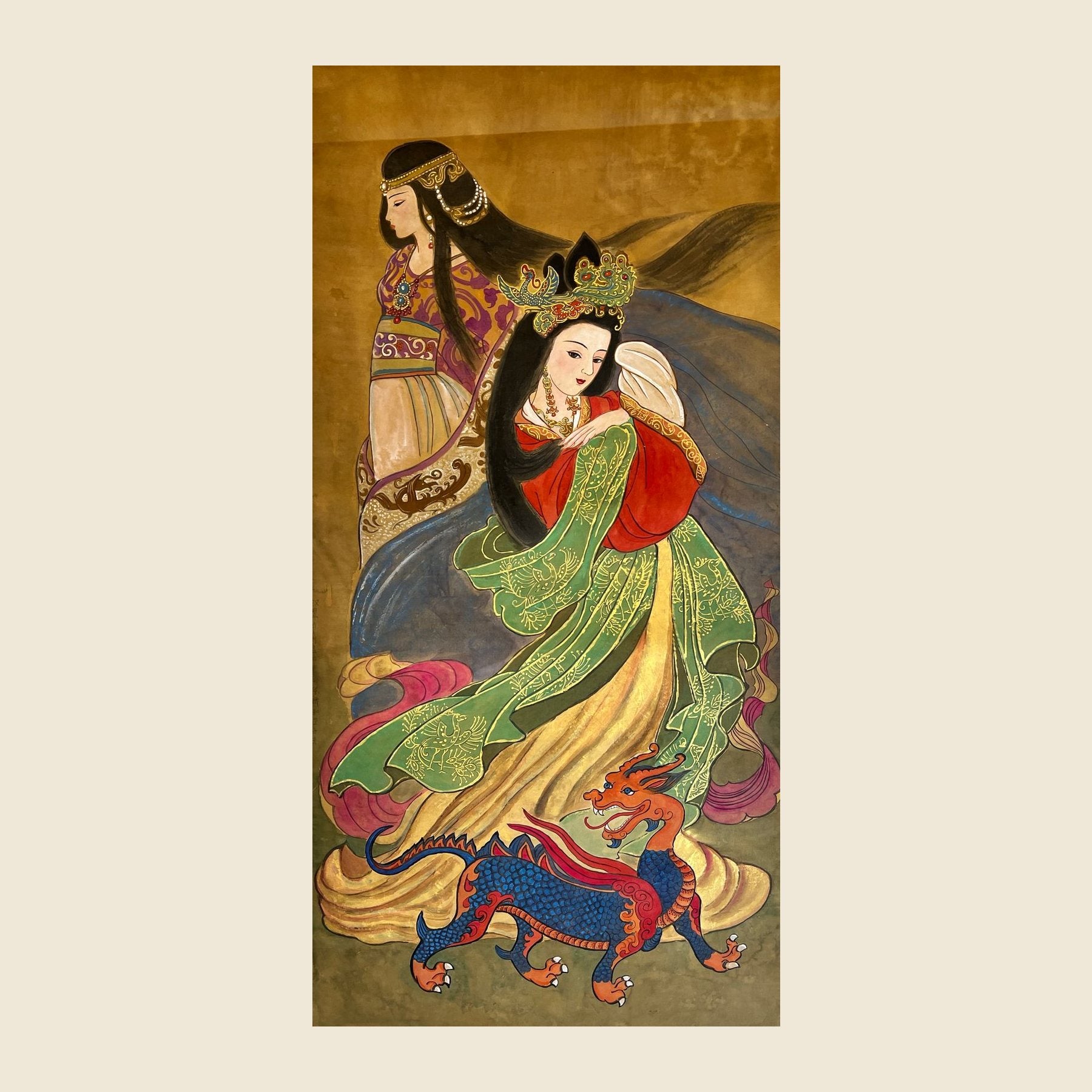 Empress Bo and Empress Wang Zhi — silk portrait by Xiang Li