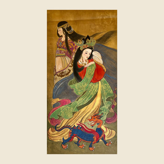 Empress Bo and Empress Wang Zhi — silk portrait by Xiang Li