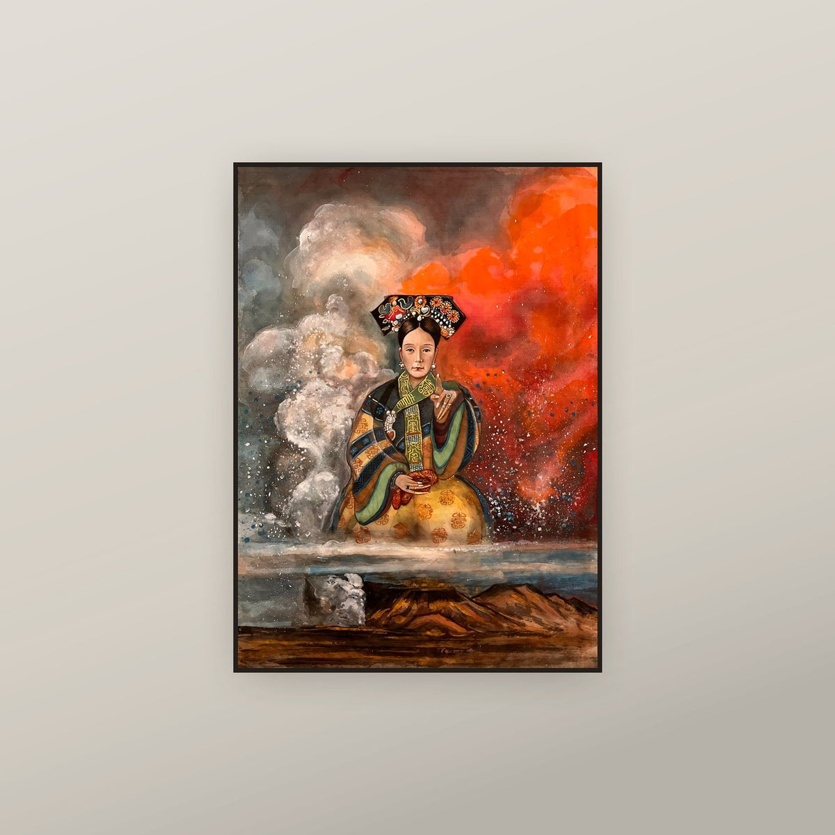 Empress Dowager Cixi — shown framed on a wall