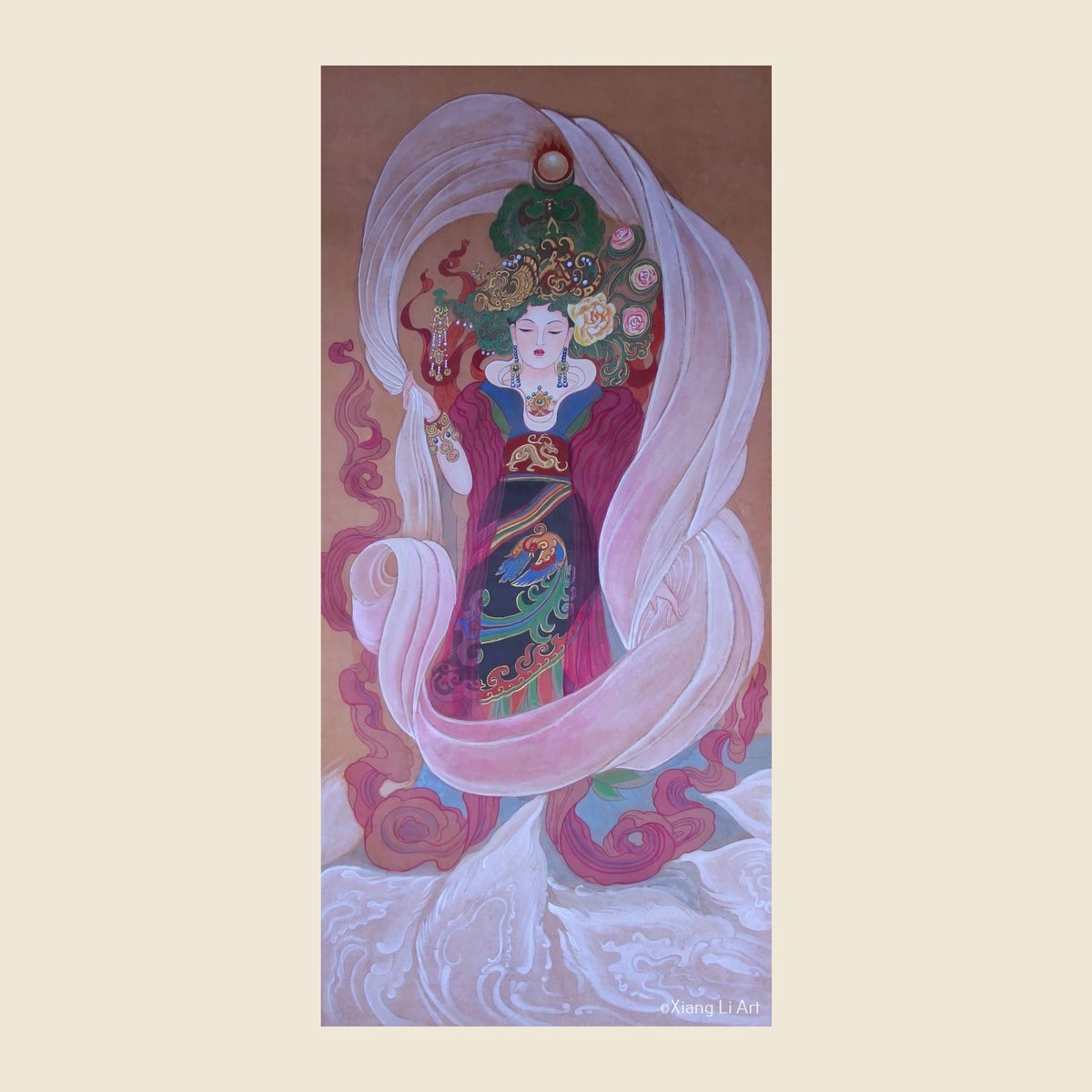 Empress Fu — silk portrait by Xiang Li