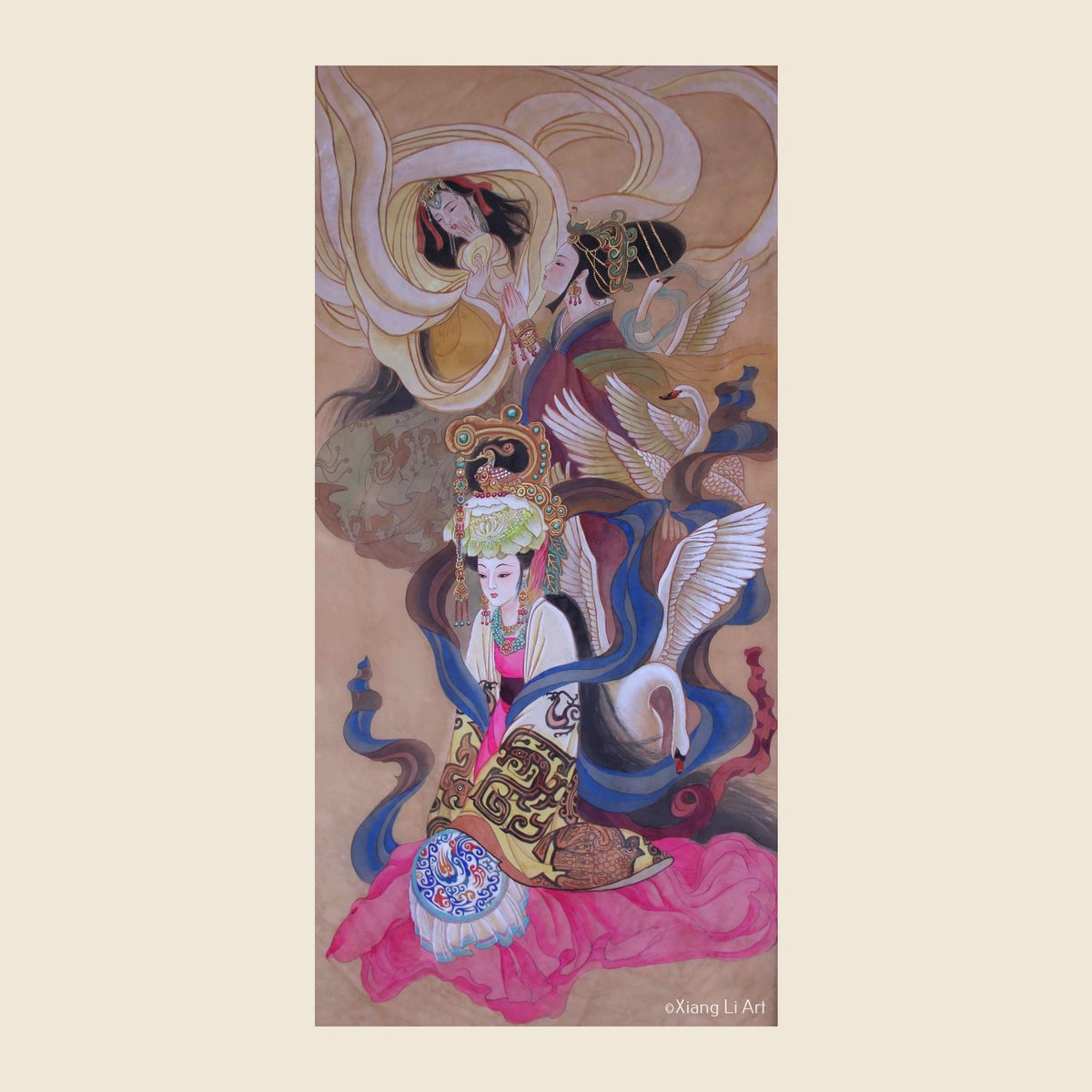 Empress Huai (Zhen), Empress Zhang, Empress Wang (Cao Wei) — silk portrait by Xiang Li