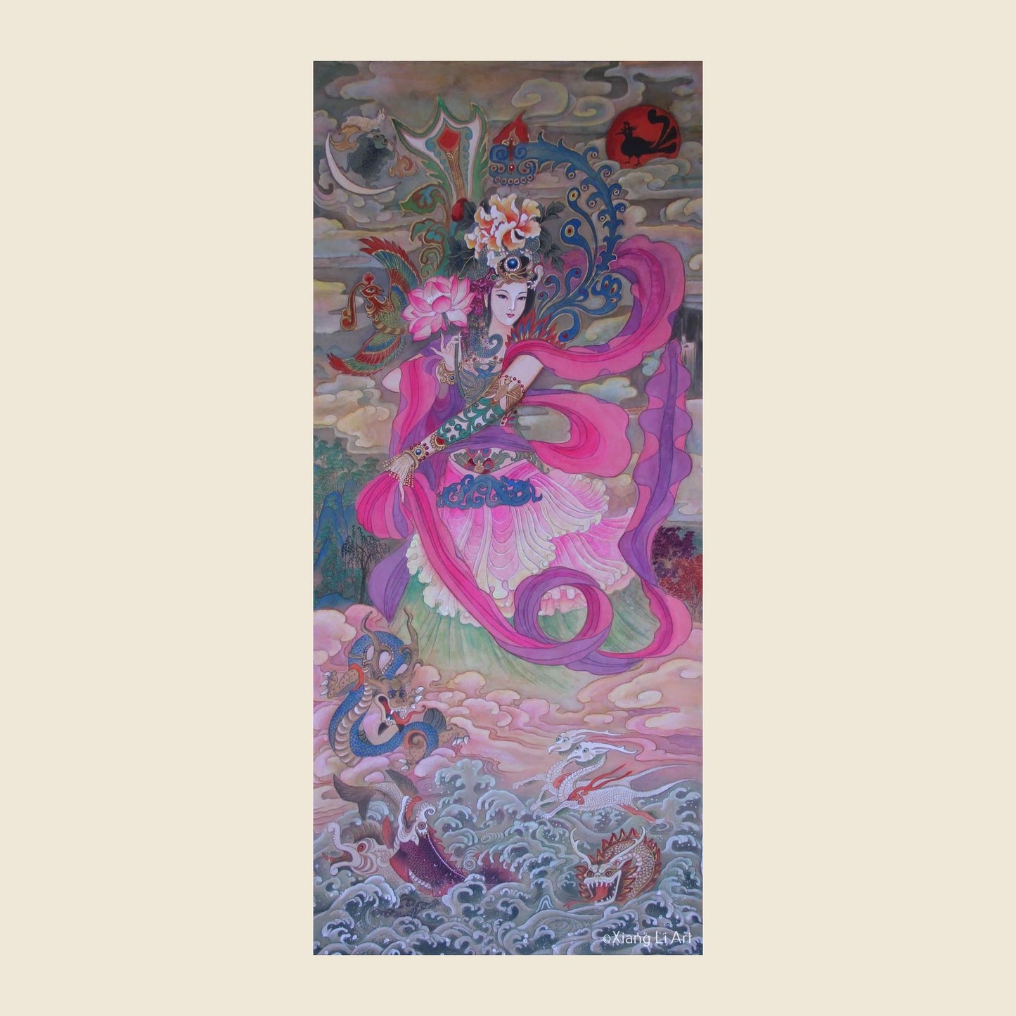 Empress Luo Shen (Three Kingdoms Cao Wei) — silk portrait by Xiang Li