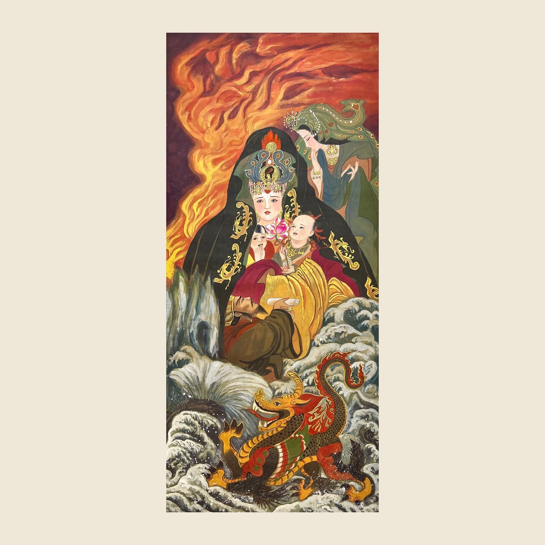 Empress Wang (Xin) — silk portrait by Xiang Li
