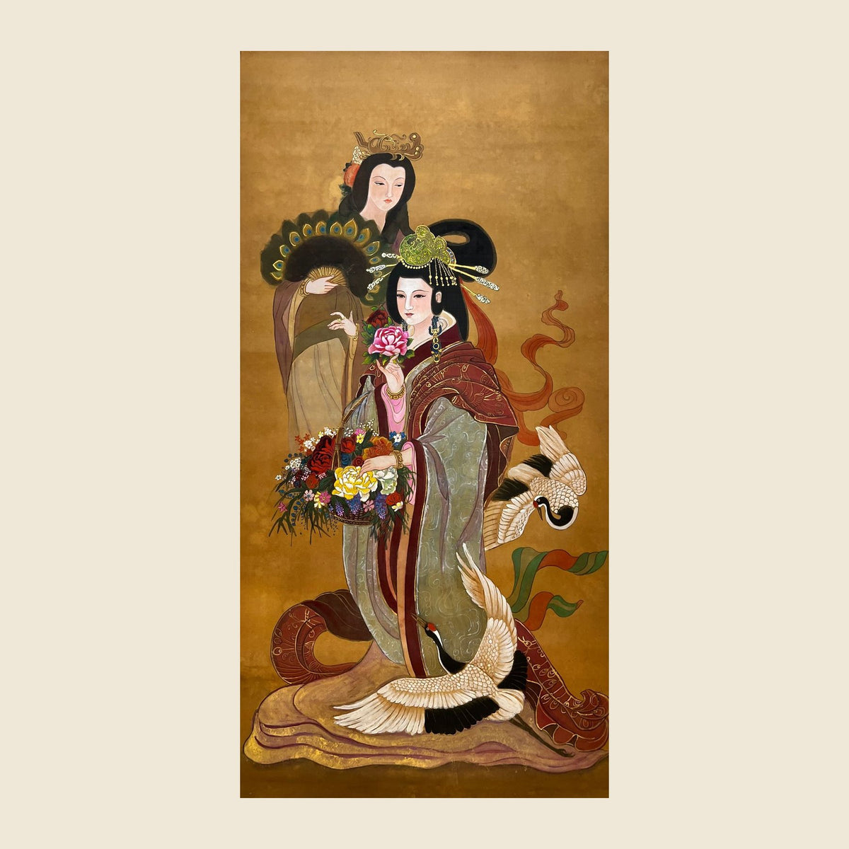 Empress Yin and Deng Sui (Empress Hexi) — silk portrait by Xiang Li
