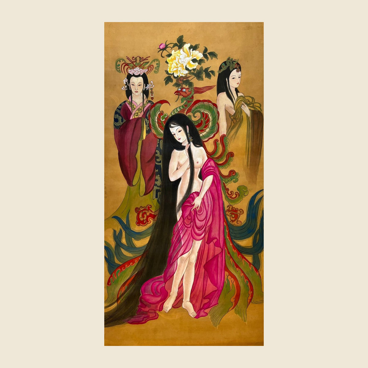 Empress Yixian (Liang Nüying), Empress Deng (Deng Mengnü), Empress Huansi (Dou Miao) — silk portrait by Xiang Li