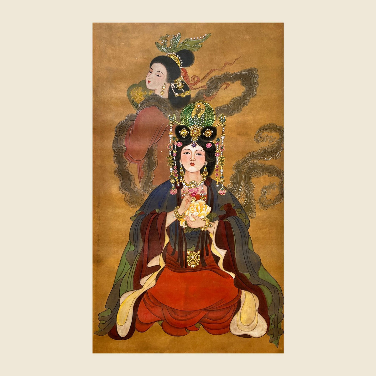 Empress Ruizhen (Shen) and Empress Zhenyi (Dugu) — silk portrait by Xiang Li