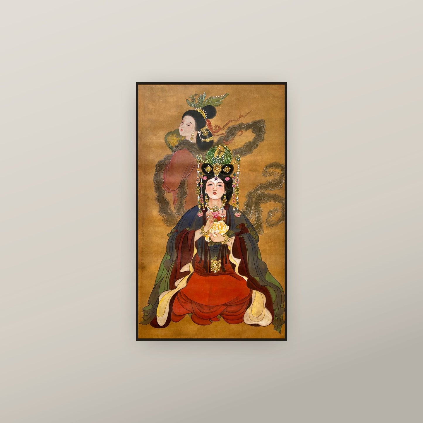 Empress Ruizhen (Shen) and Empress Zhenyi (Dugu) — shown framed on a wall