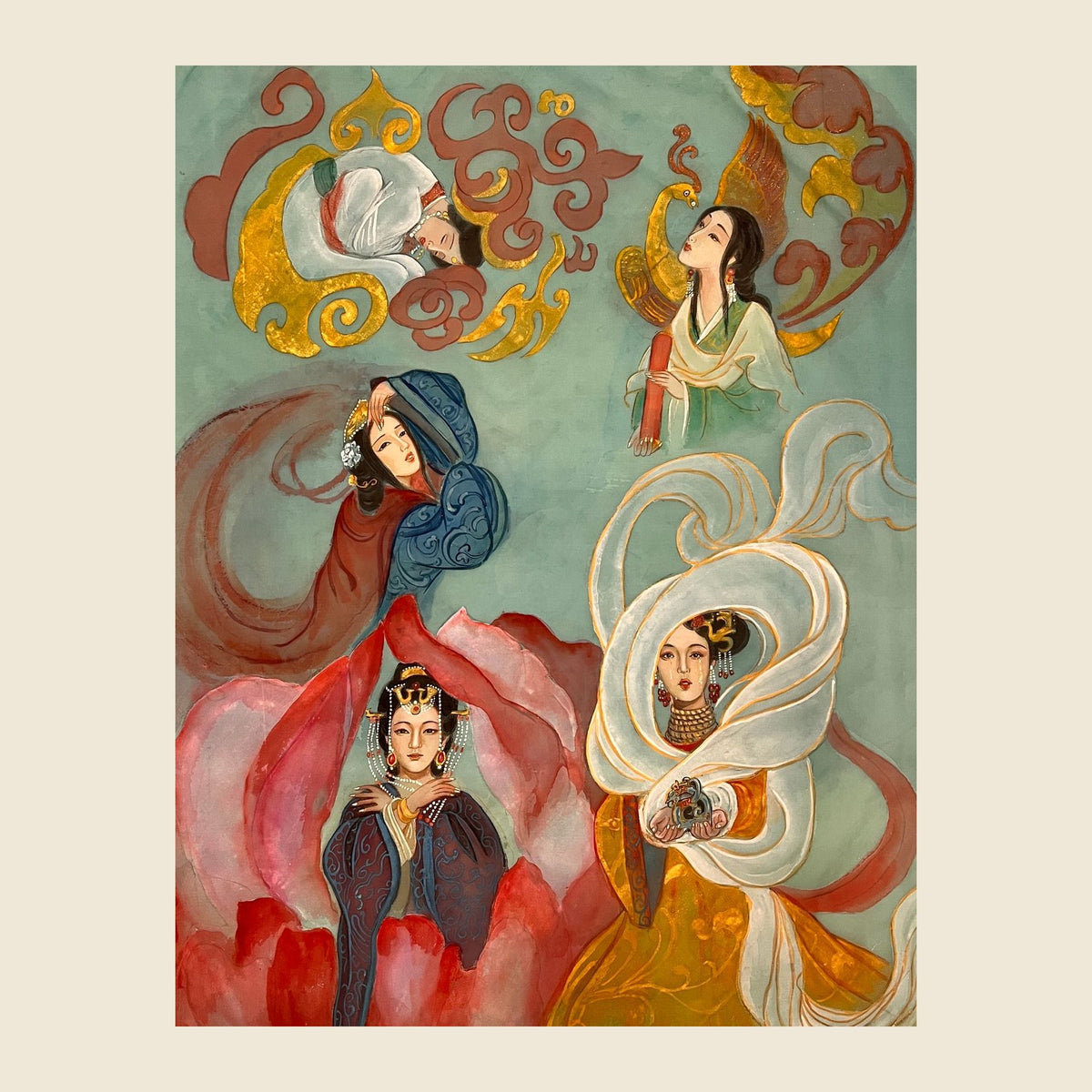 Empress Pan + Quan Huijie + Bu Lianshi — silk portrait by Xiang Li