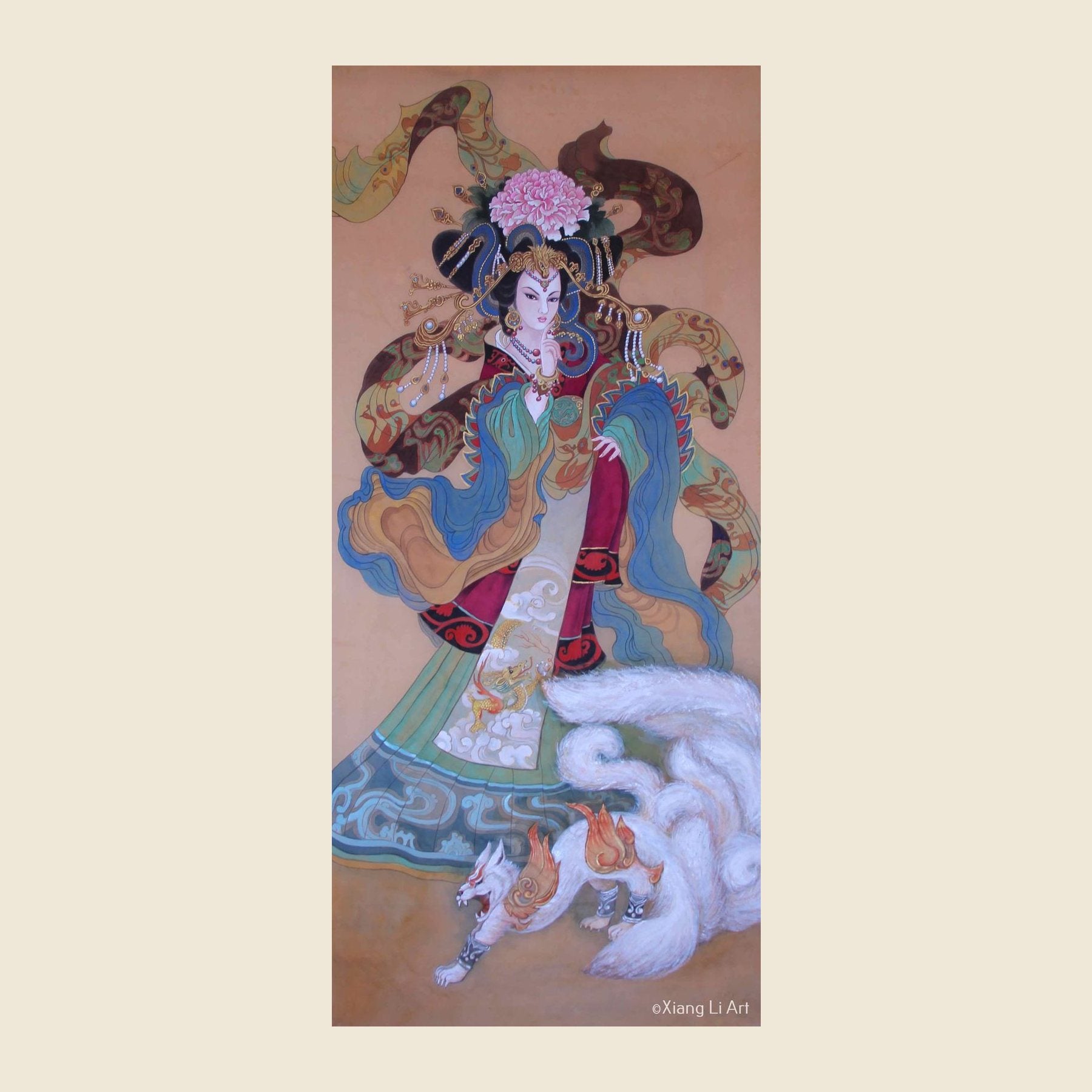 Guo Nüwang – Empress Wende (Cao Wei) — silk portrait by Xiang Li