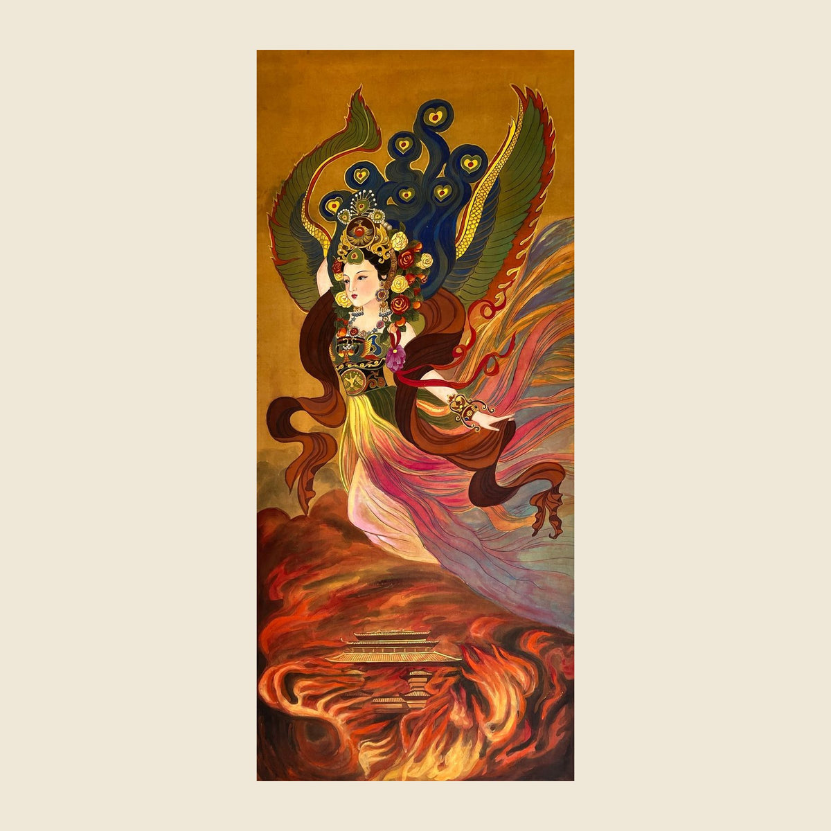 Empress Wang — silk portrait by Xiang Li