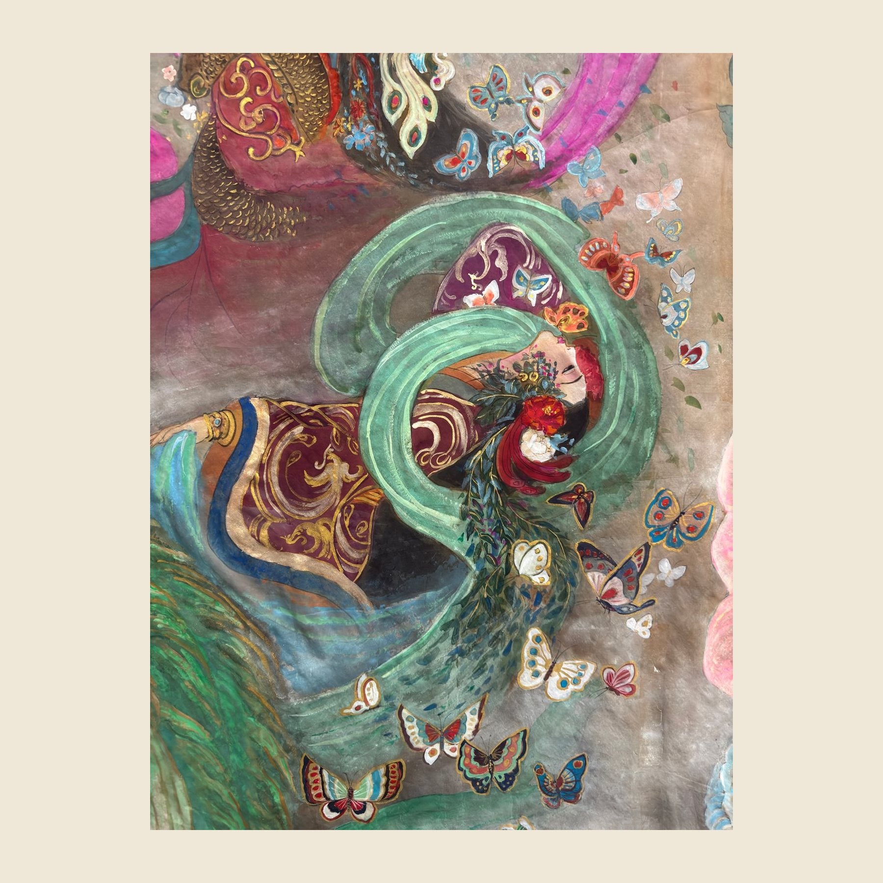 He Fani (Empress Muzhang) — silk portrait by Xiang Li