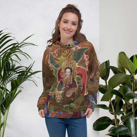 Chinese Empress Unisex Hoodie, Chinese Watercolor painting on silk | Empress Collection by Xiang Li art