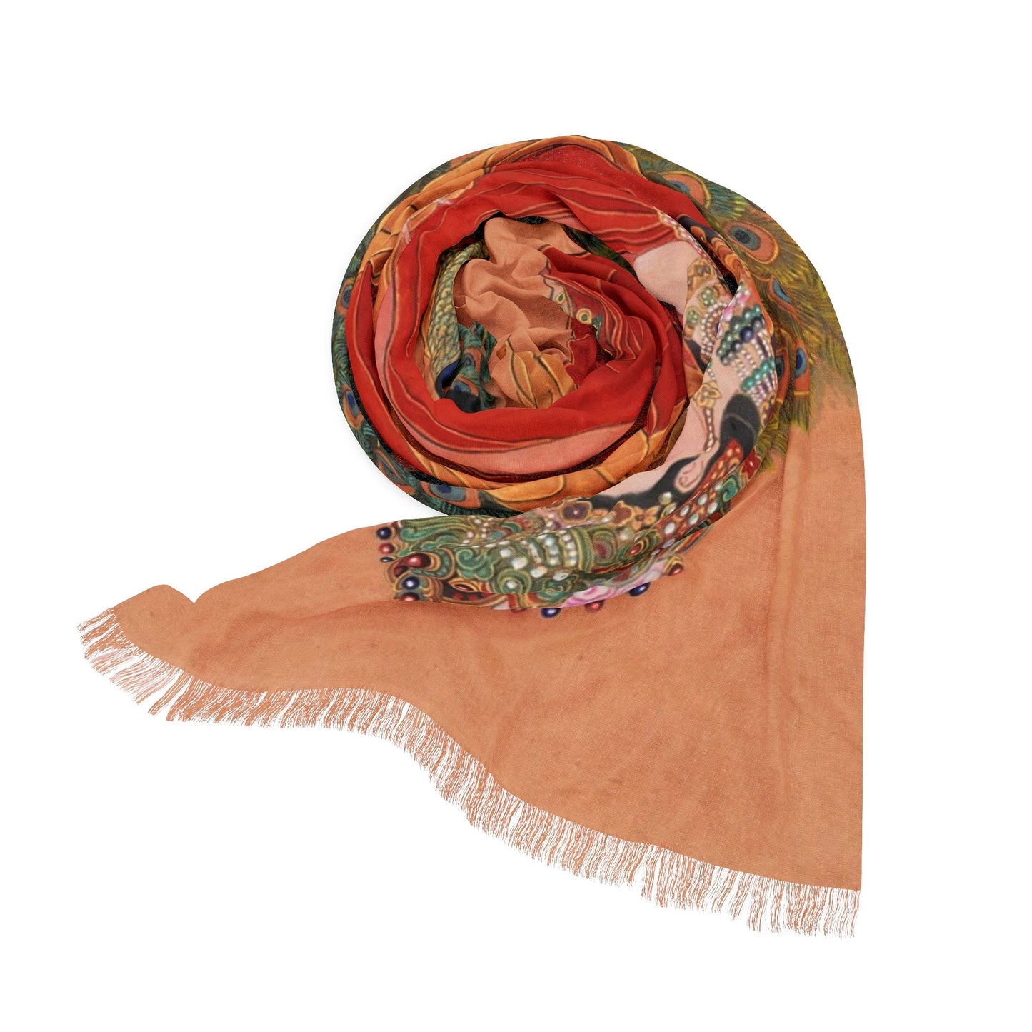 Peacock scarf | Light Scarf, Print of water color painting of Chinese Empress | women fashion scarf, Chinese New Year gift, Cultural gift