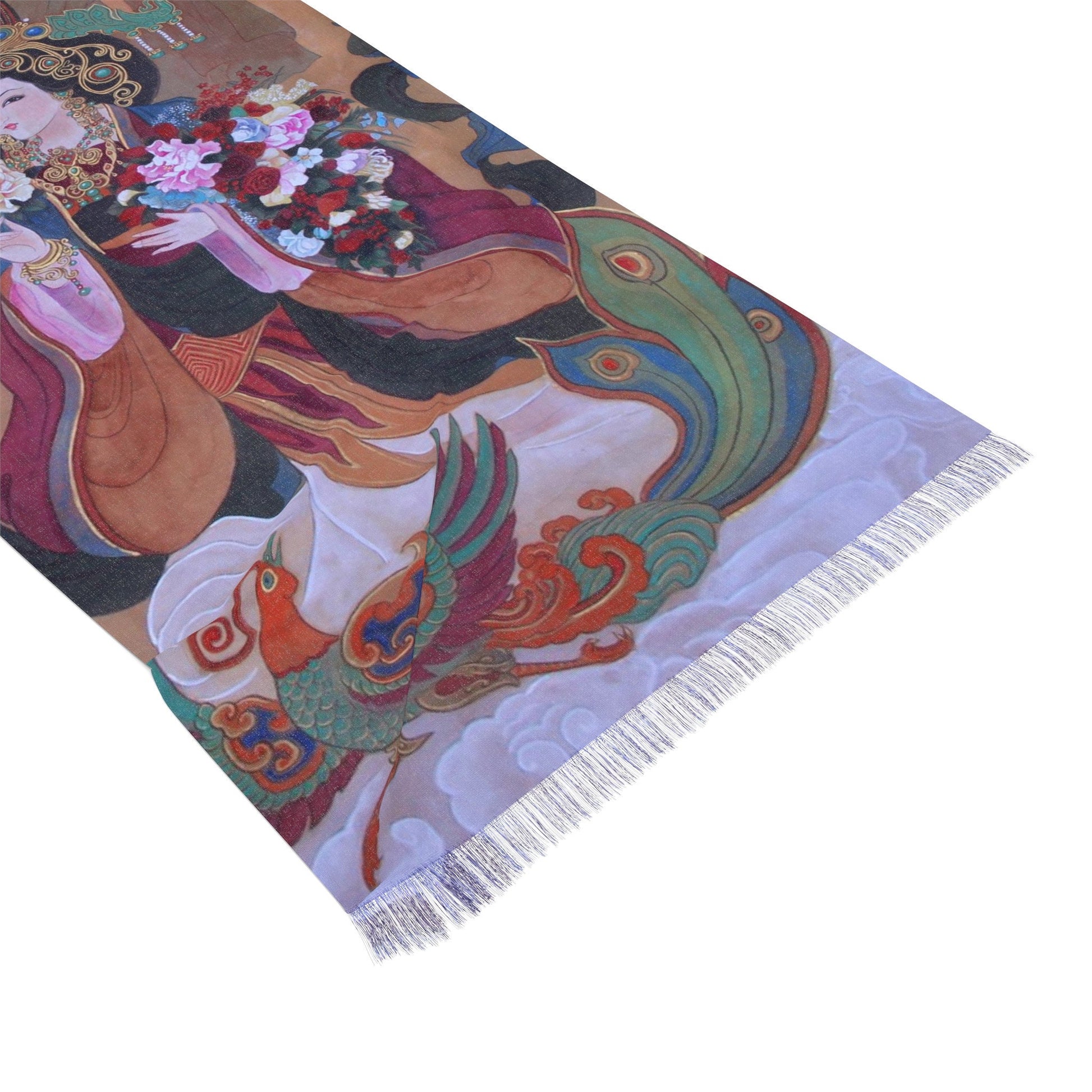 Light Scarf, Chinese water color painting of Chinese Empresses, women fashion scarf, Chinese New Year gift, Unique cultural gift