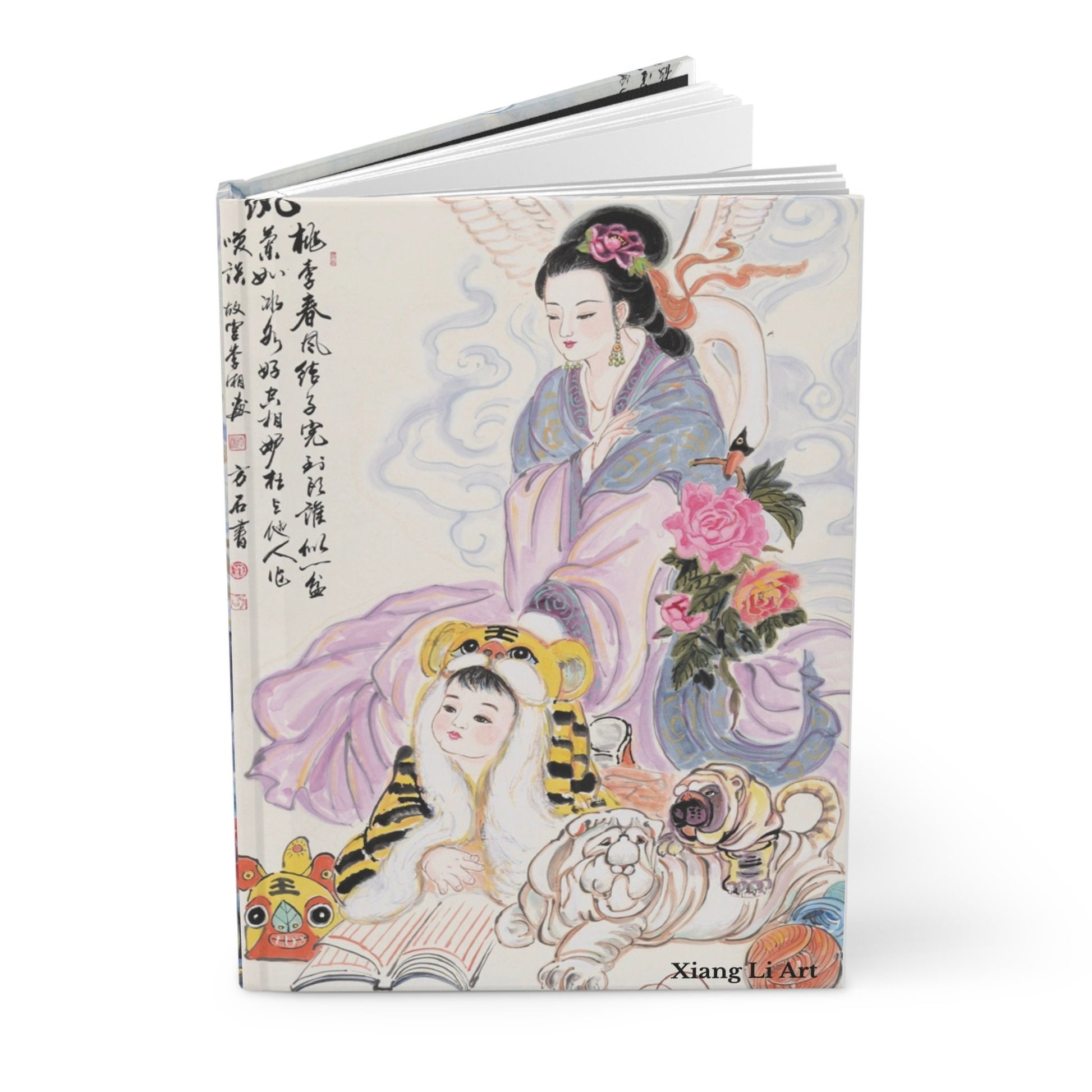 Hardcover Journal Matte | Dream of the Red Chamber 2 of the 12 Beauties on front and back cover | Print of Chinese watercolor on silk