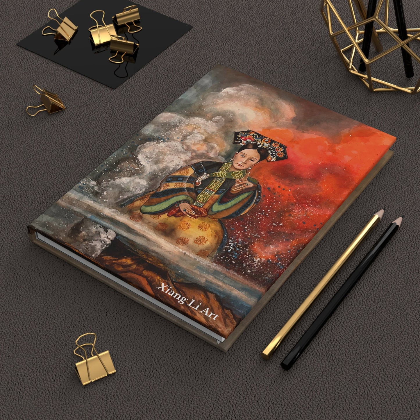 Hardcover Journal Matte | Great Empresses on the front & back covers | Chinese watercolor on silk | Empress Collection by Xiang Li Art