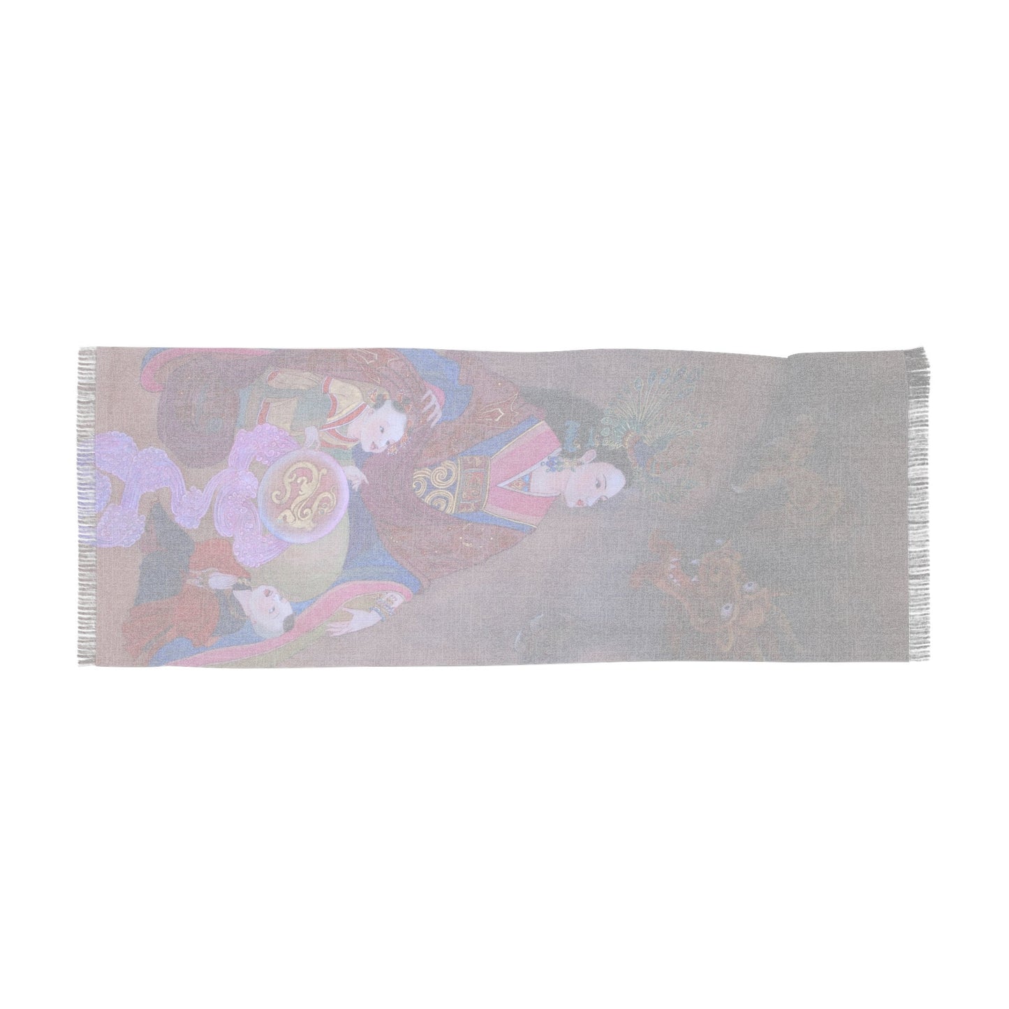 The Magic Dragon Light Scarf featuring Empress Xu, water color painting, women fashion scarf, Chinese New Year gift