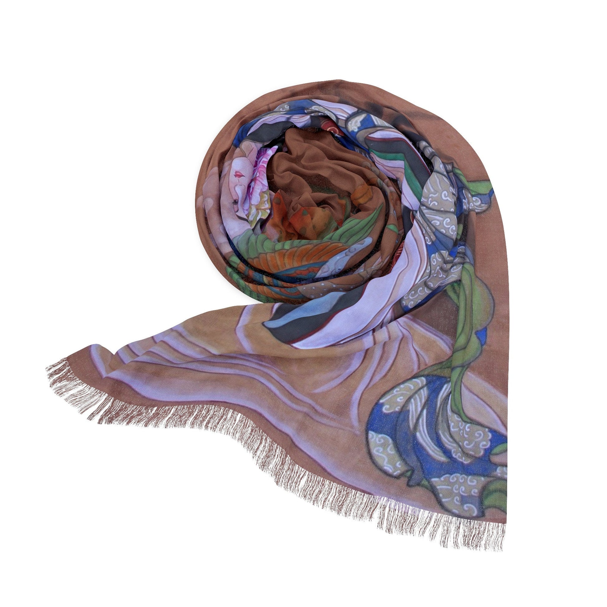 Wisdom and Light Scarf featuring Empress Ma, water color painting, women fashion scarf, Chinese New Year gift