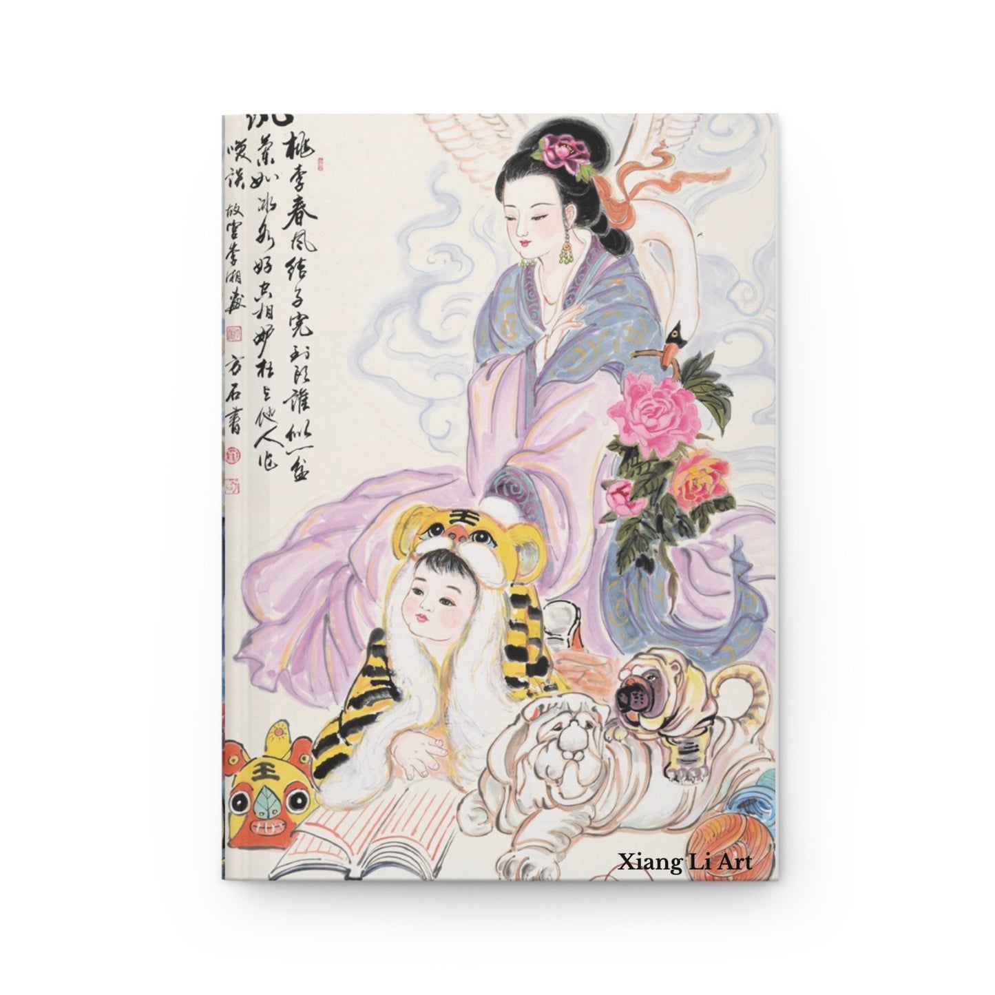 Hardcover Journal Matte | Dream of the Red Chamber 2 of the 12 Beauties on front and back cover | Print of Chinese watercolor on silk