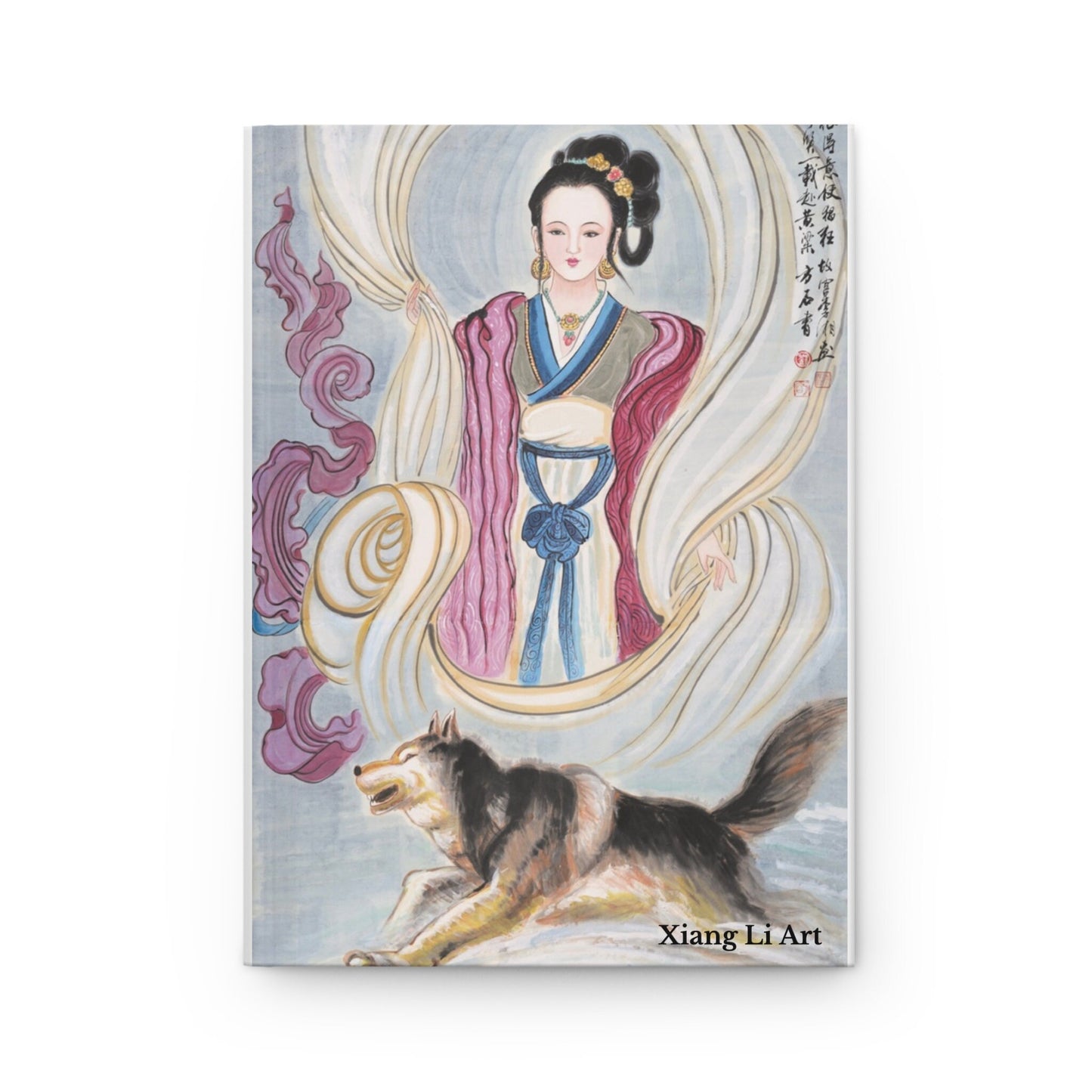 Hardcover Journal Matte | Dream of the Red Chamber 2 of the12 Beauties on front and back cover | Print of Chinese watercolor on silk