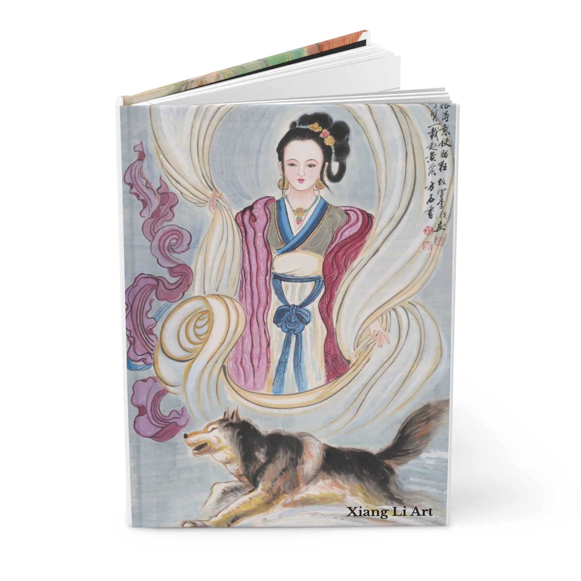 Hardcover Journal Matte | Dream of the Red Chamber 2 of the12 Beauties on front and back cover | Print of Chinese watercolor on silk