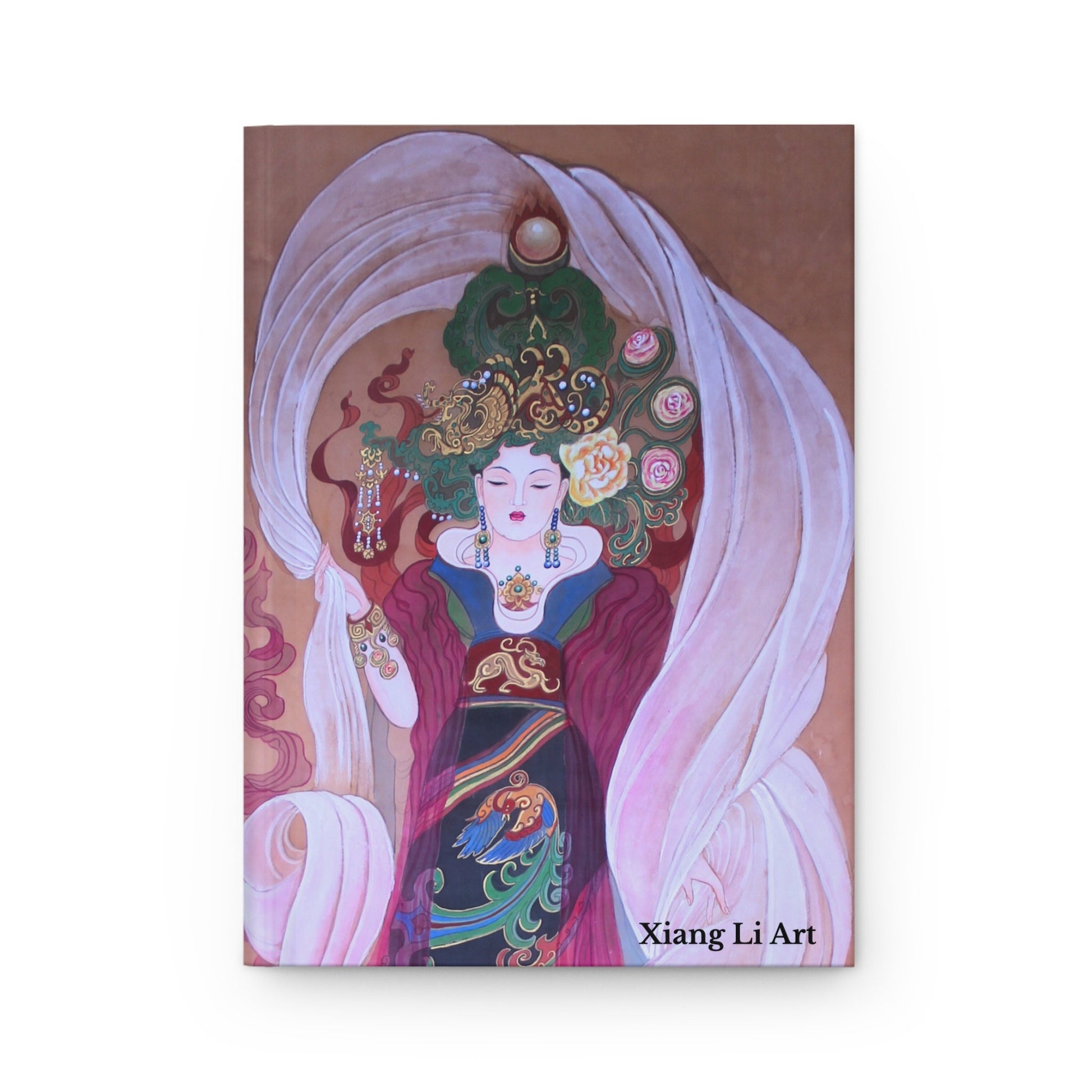 Hardcover Journal Matte | Empresses on the front and back covers | Chinese watercolor on silk | Empress Collection by Xiang Li Art