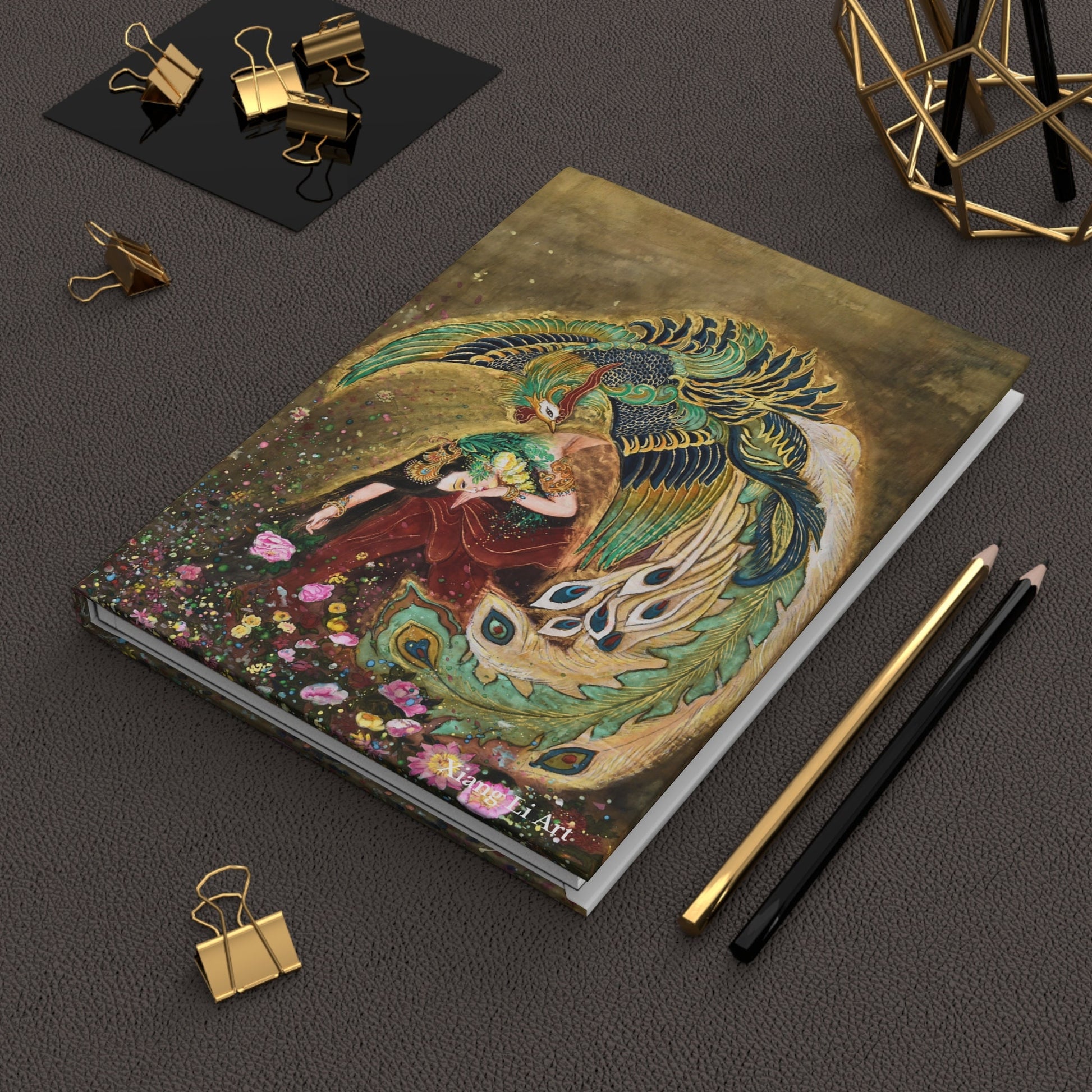 Hardcover Journal Matte | With ancient Chinese Empresses on front and back cover | Print of Chinese watercolor on silk