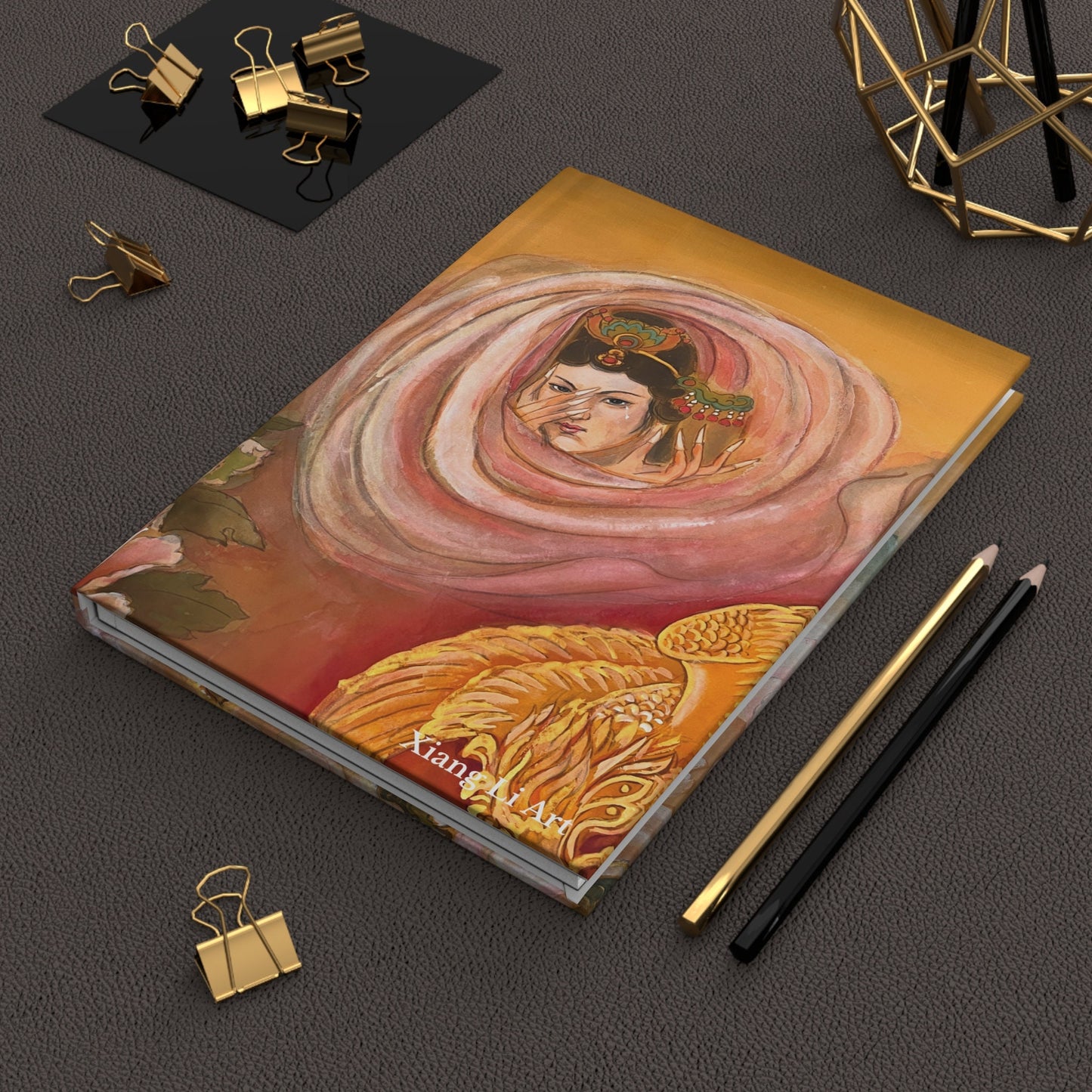 Hardcover Journal Matte | Empresses on front and back | Chinese watercolor on silk | Empress Collection by Xiang Li Art