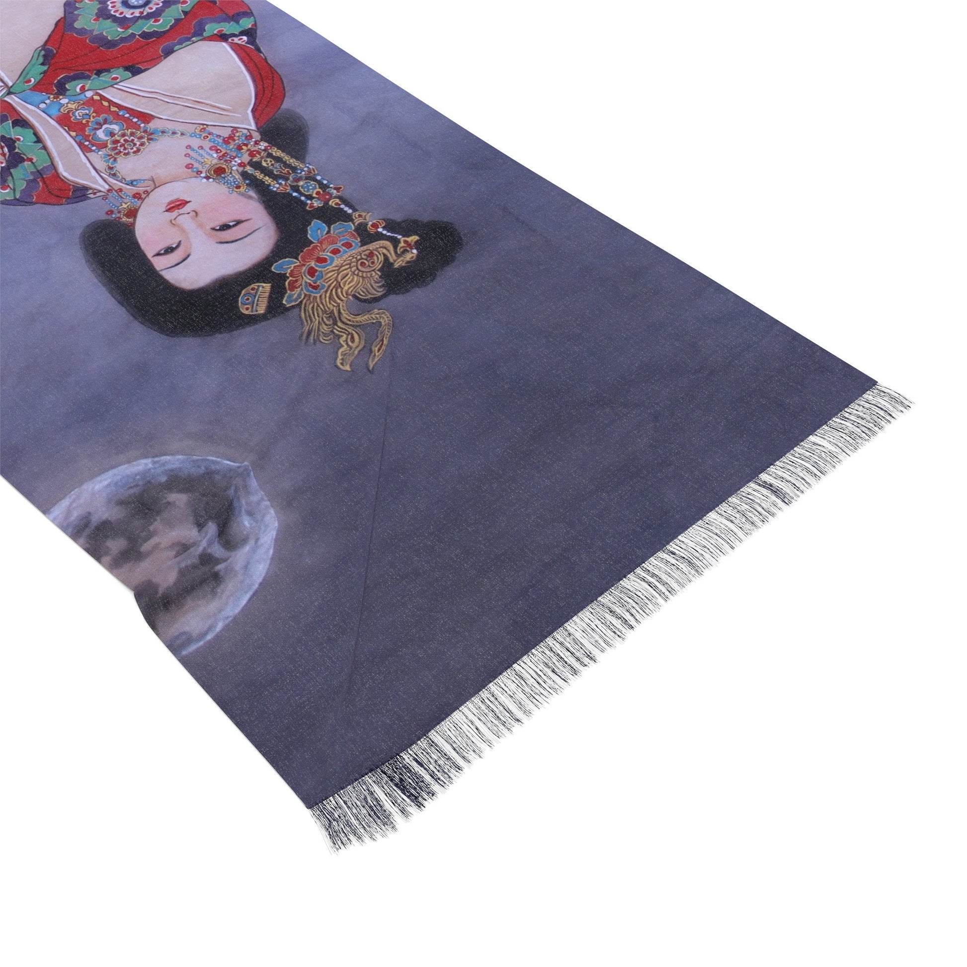 Chinese Empress He (Tang) Light Scarf, water color painting, women fashion scarf, Chinese New Year gift, unique cultural gift