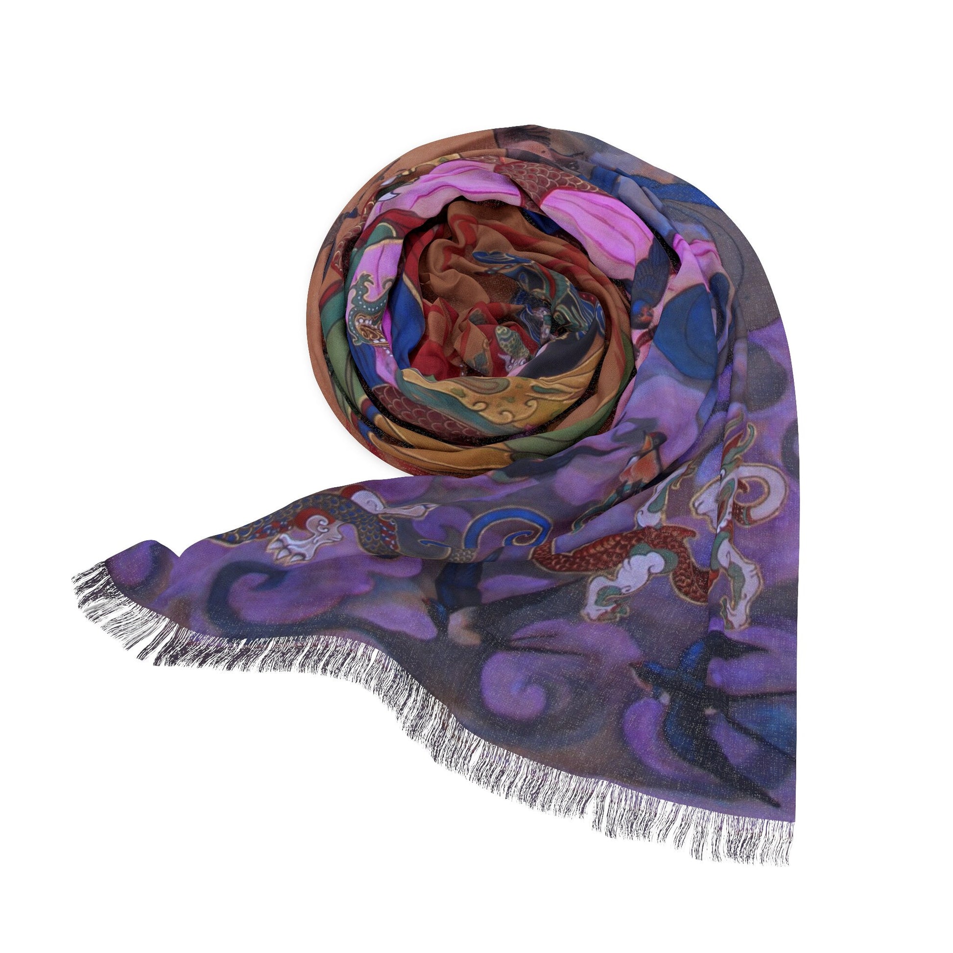 Swallow Light Scarf featuring Empress Zhao Feiyan, water color painting, women fashion scarf, Chinese New Year gift