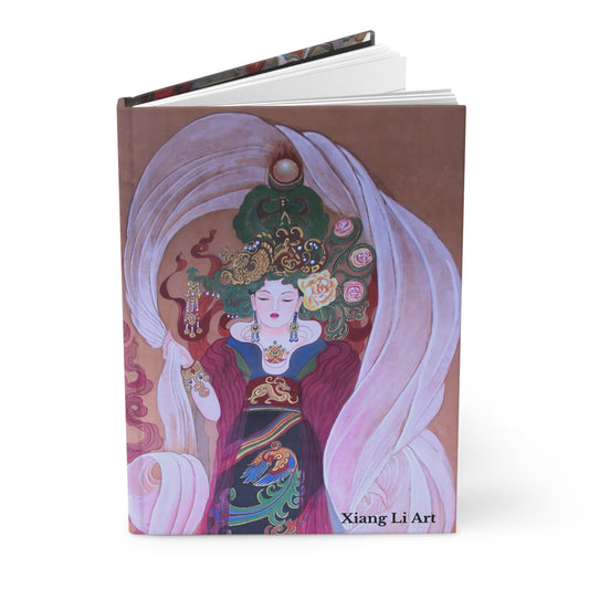 Hardcover Journal Matte | Empresses on the front and back covers | Chinese watercolor on silk | Empress Collection by Xiang Li Art