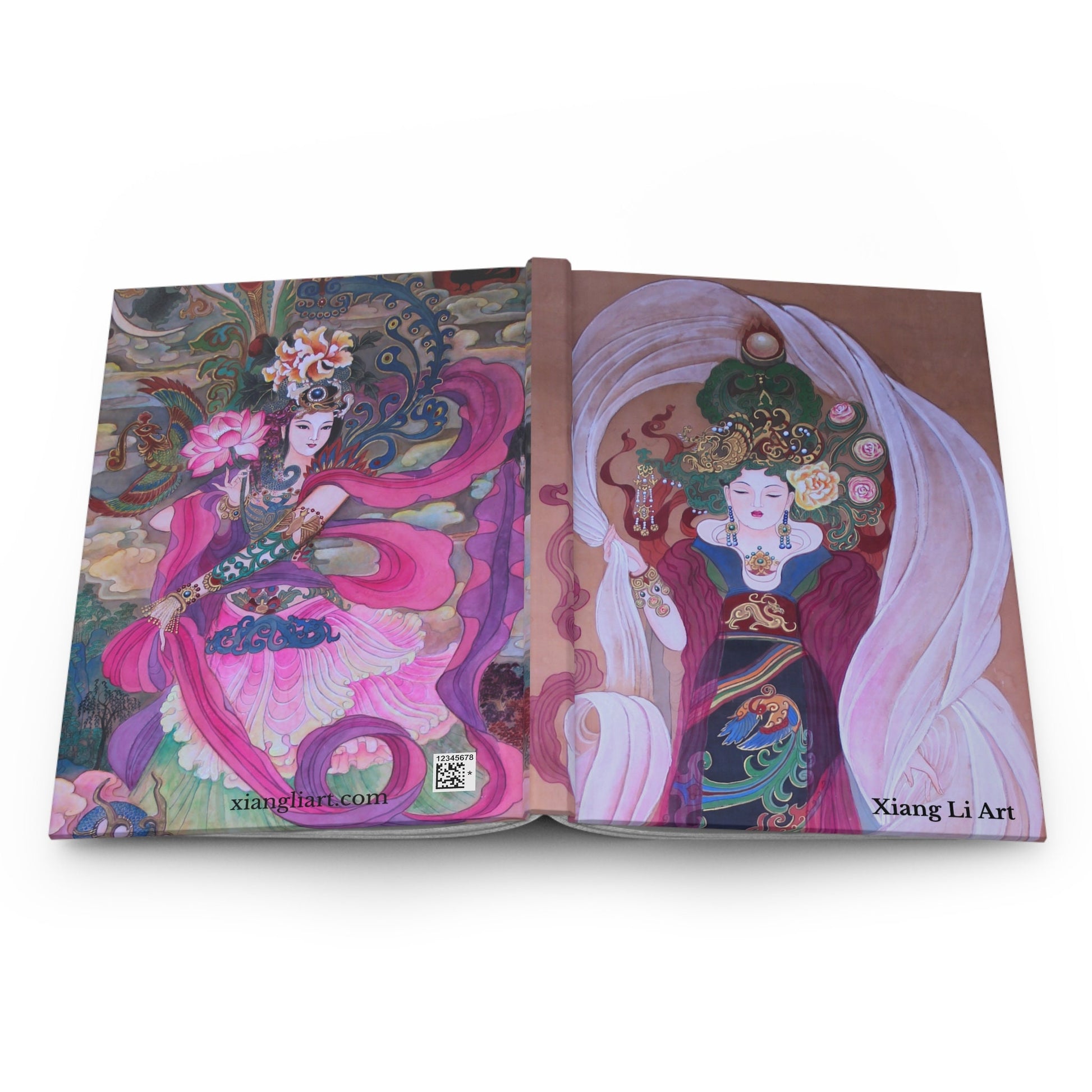 Hardcover Journal Matte | Empresses on the front and back covers | Chinese watercolor on silk | Empress Collection by Xiang Li Art